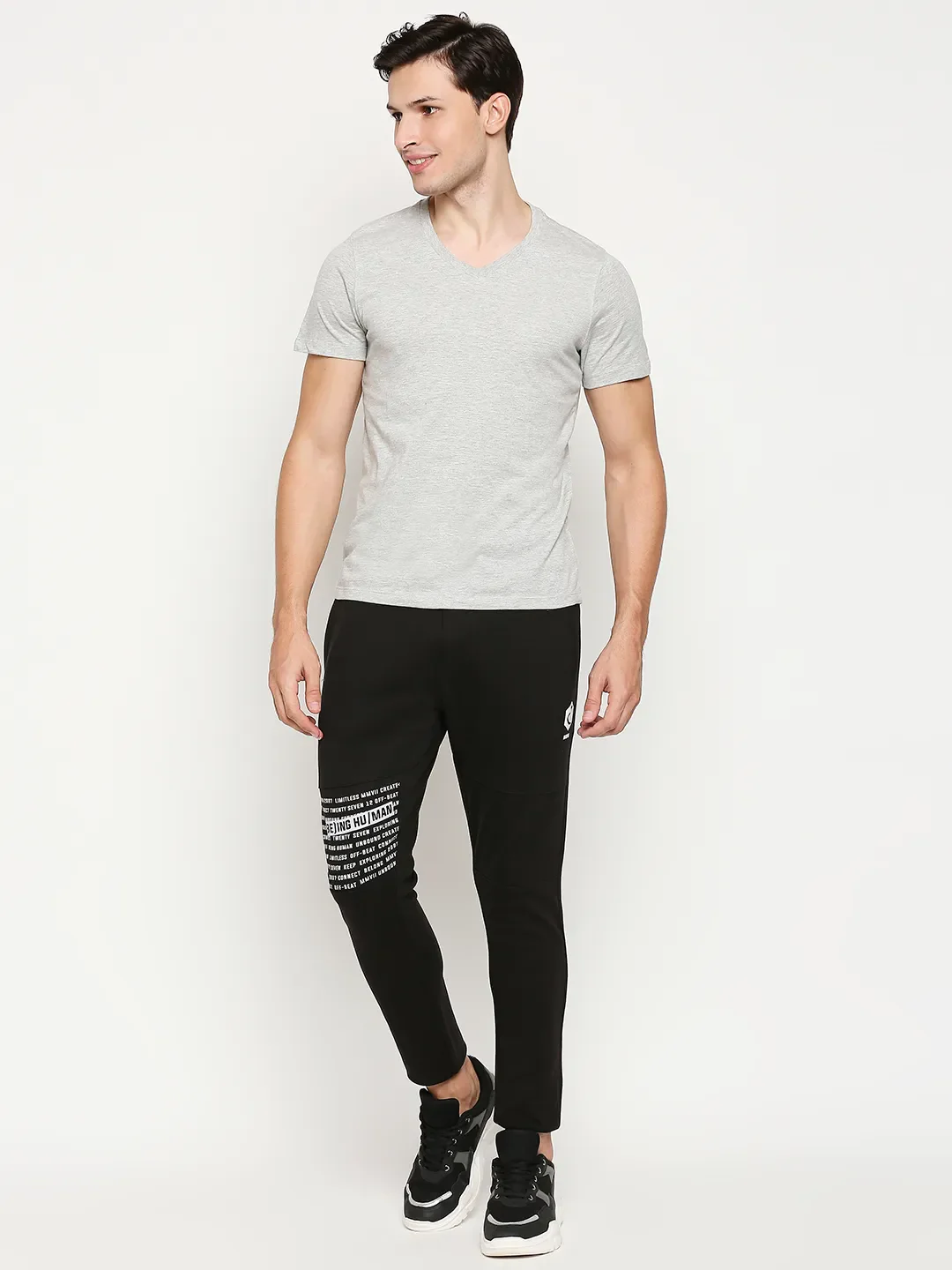 Black Regular Fit Men's Track Pants by Being Human Clothing - Image 6