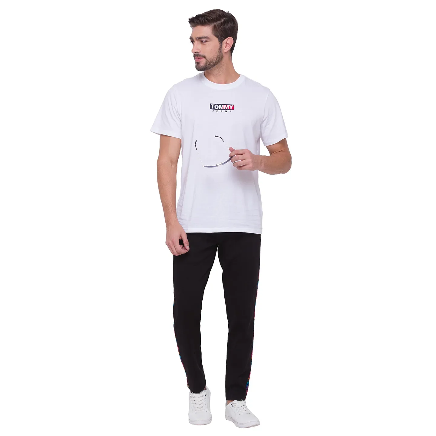 Black Regular Fit Track Pants For Men By Being Human Clothing - Image 5