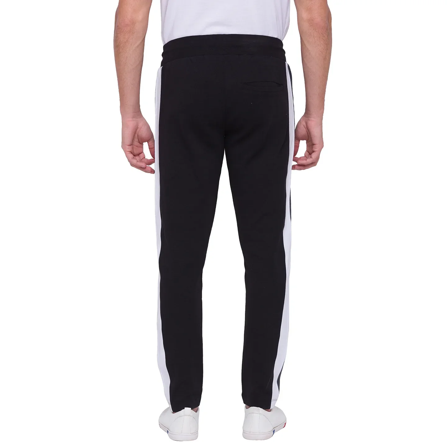 Black Regular Fit Men's Track Pants by Being Human Clothing - Image 4