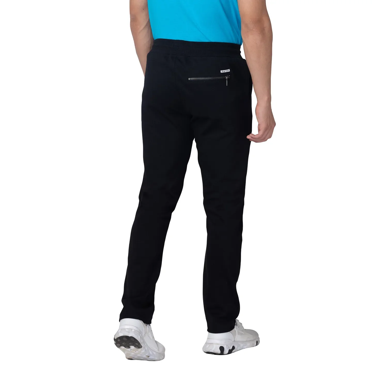 Black Regular Fit Men's Track Pants by Being Human Clothing - Image 3