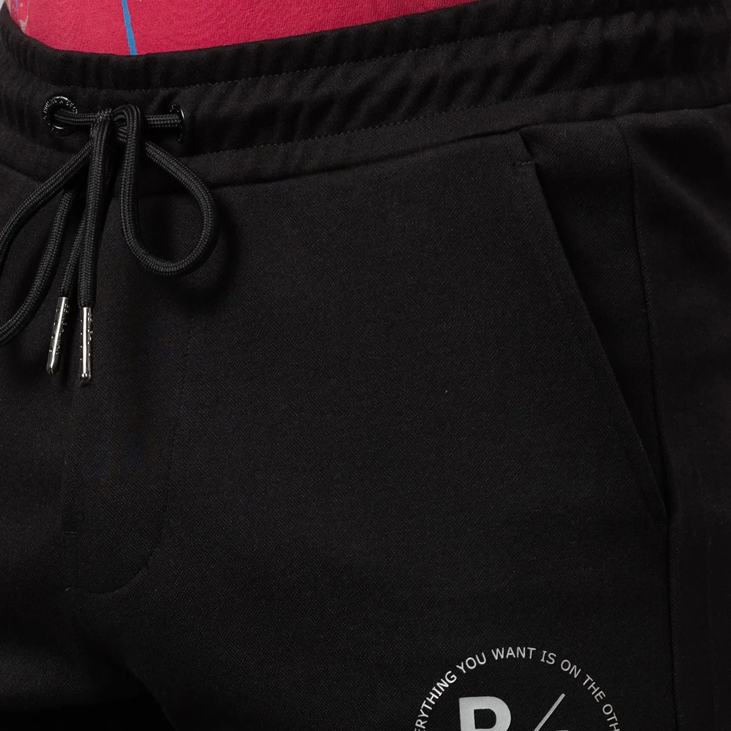 Black Regular Fit Track Pants For Men By Being Human Clothing - Image 5