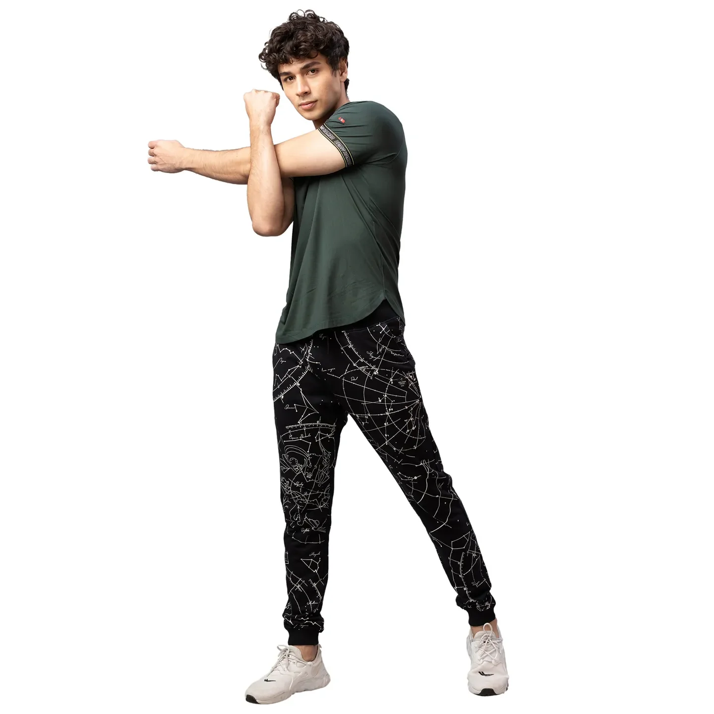 Black Regular Fit Men's Track Pants by Being Human Clothing - Image 2