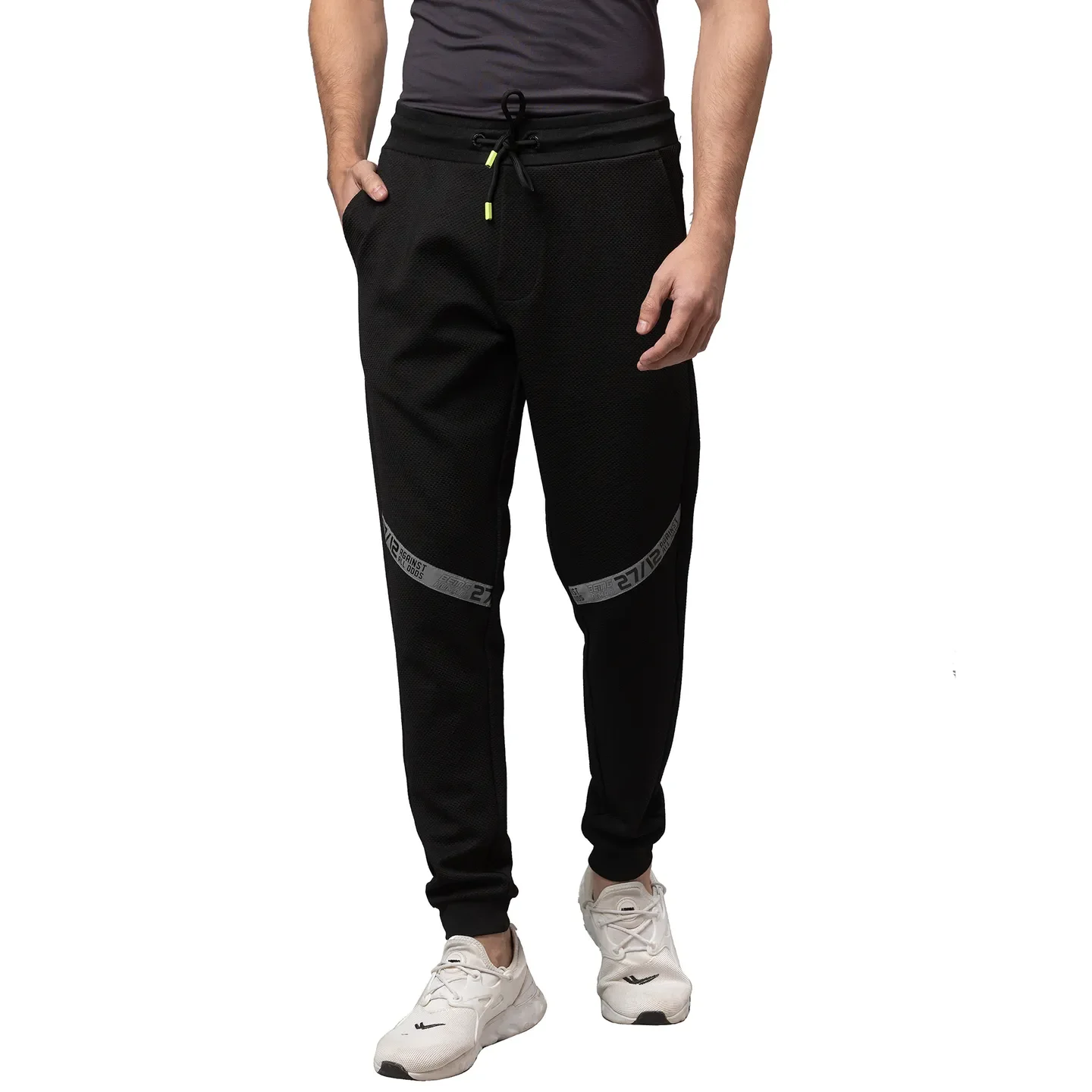 Black Regular Fit Men's Track Pants by Being Human Clothing