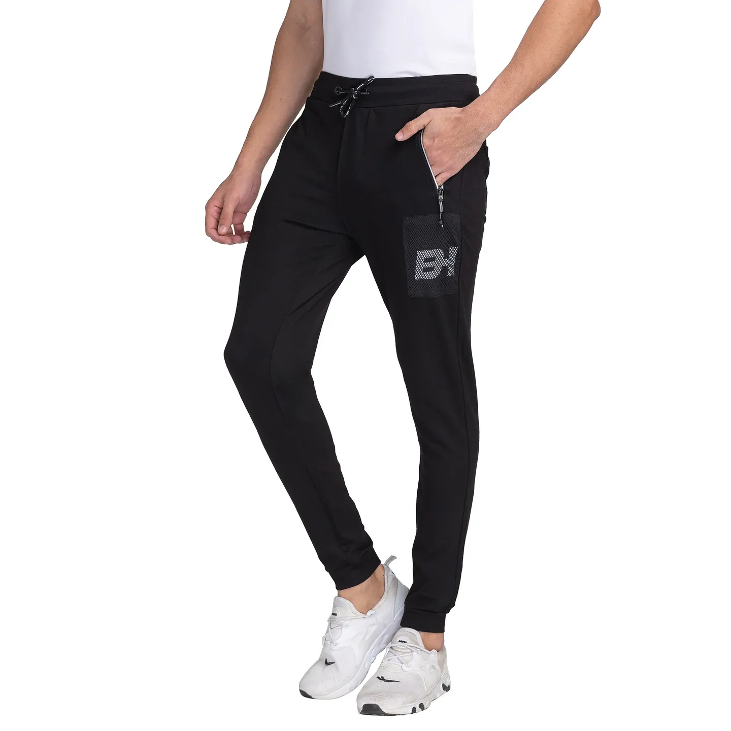 Black Regular Fit Men's Track Pants by Being Human Clothing - Image 2