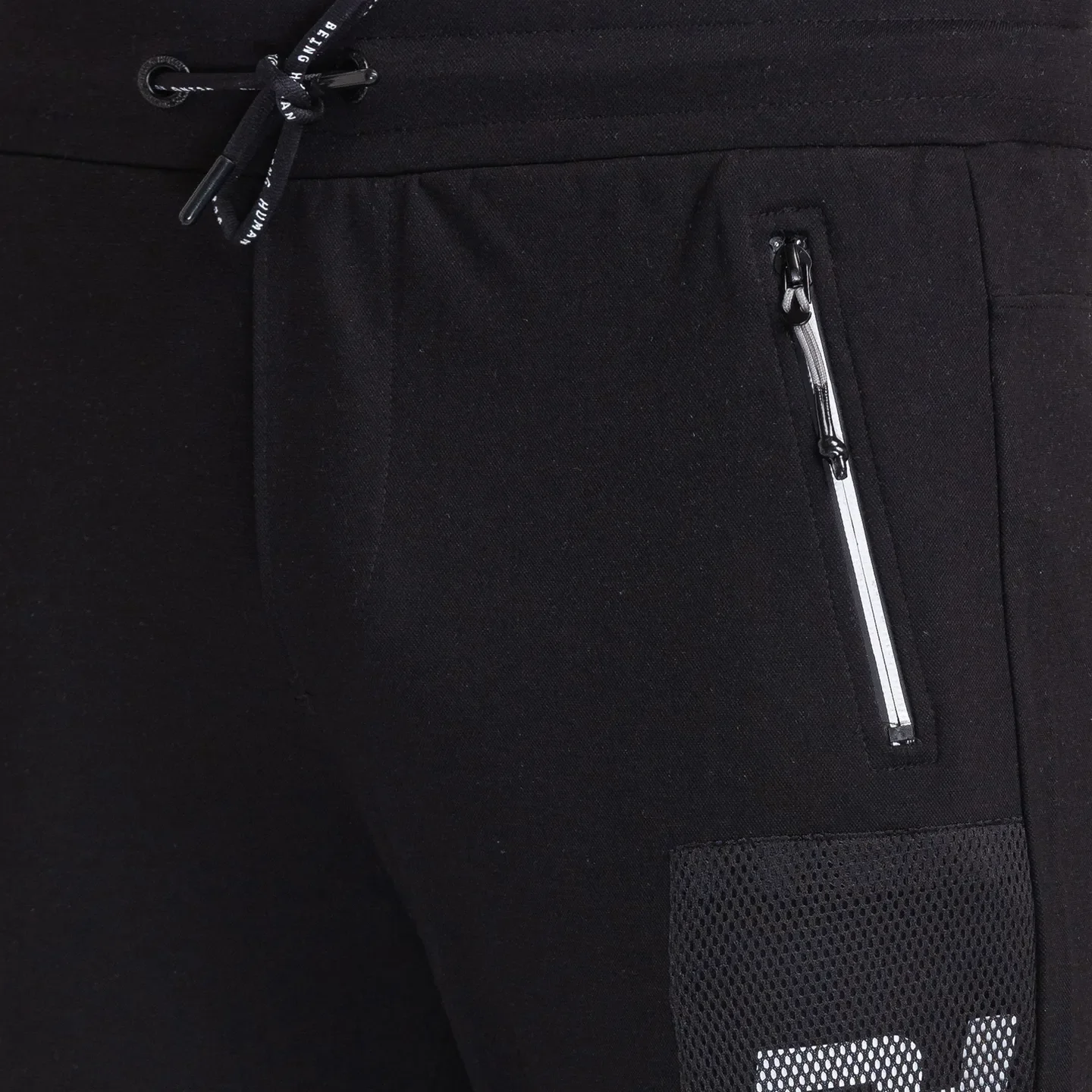 Black Regular Fit Men's Track Pants by Being Human Clothing - Image 4