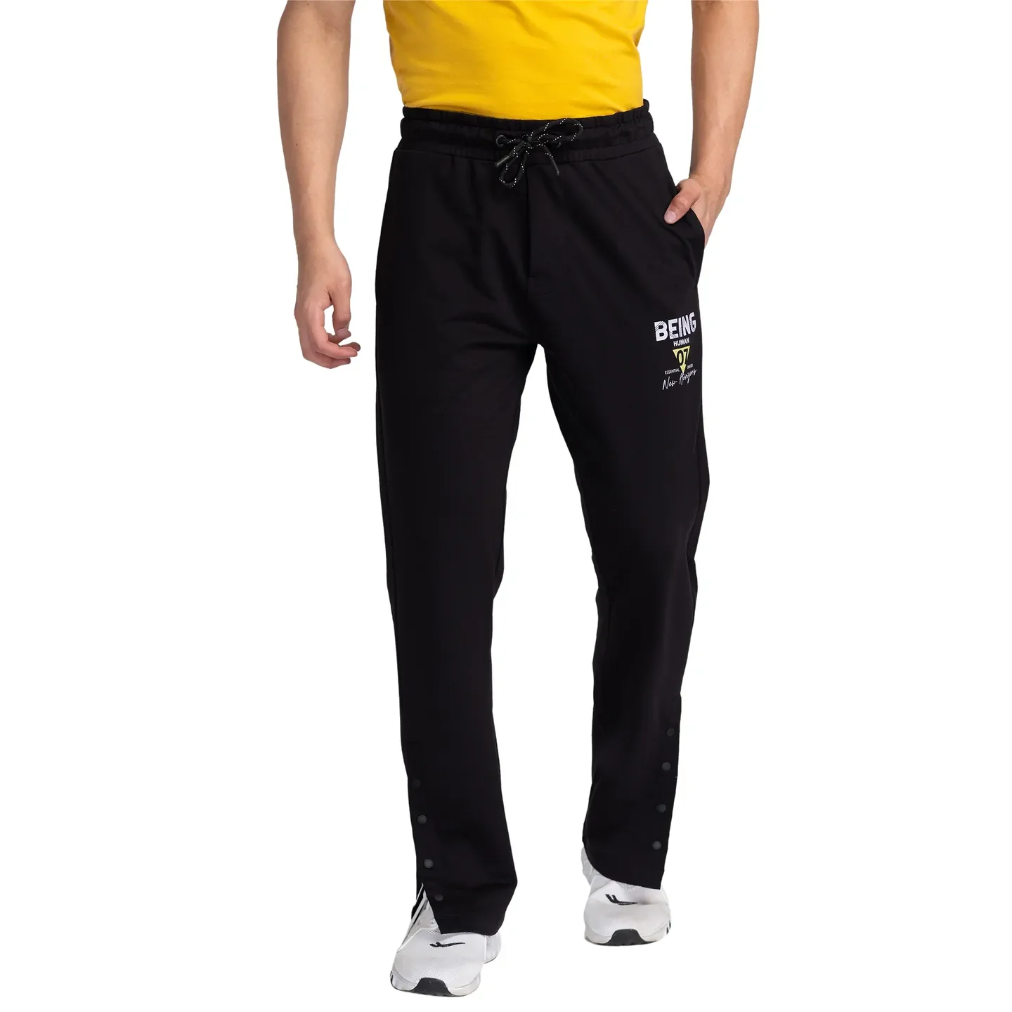 Black Regular Fit Men's Track Pants by Being Human Clothing