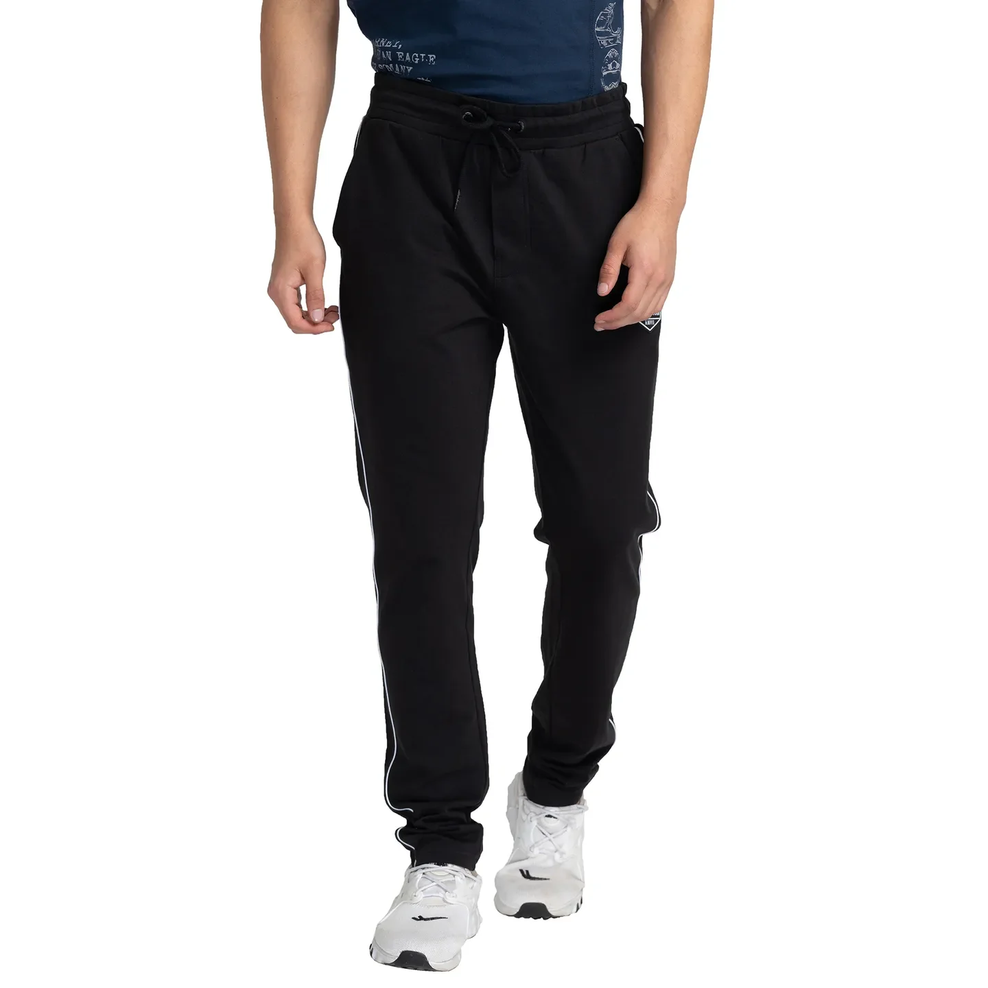Black Regular Fit Track Pants For Men By Being Human Clothing