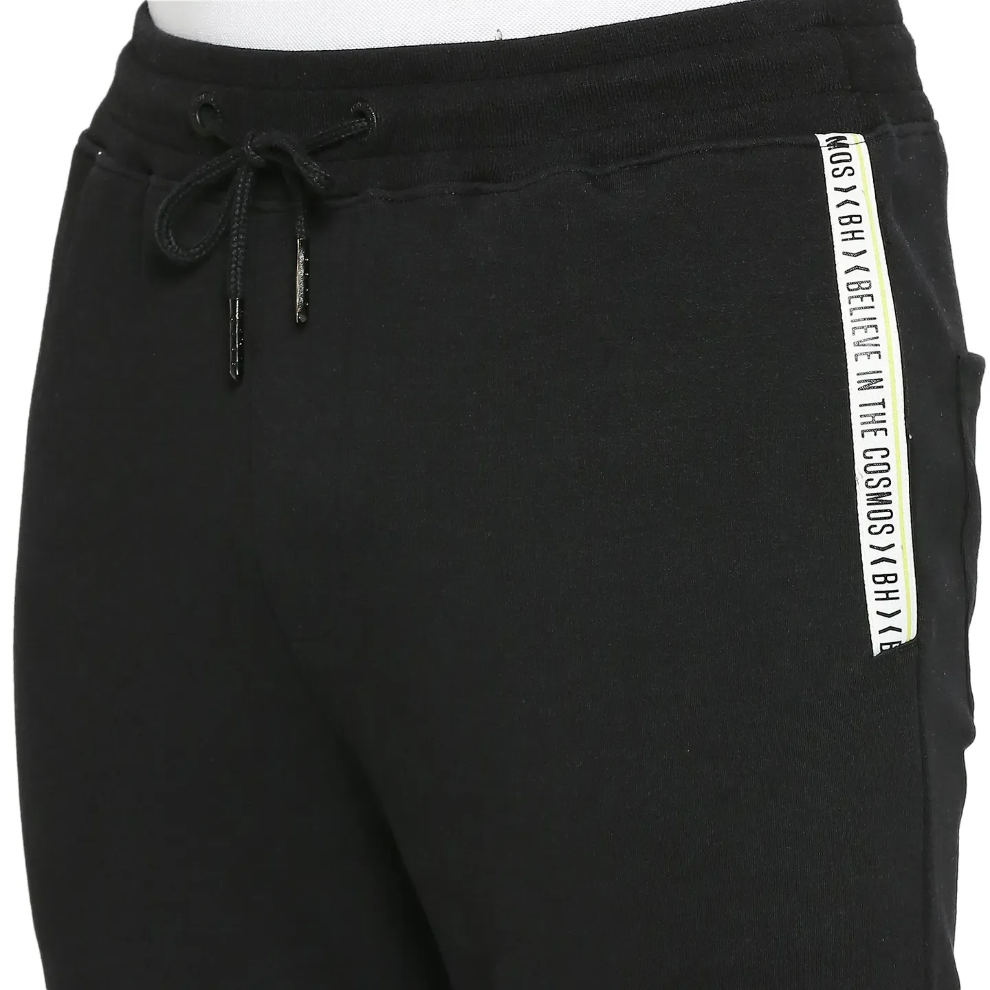 Black Regular Fit Men's Track Pants by Being Human Clothing - Image 5