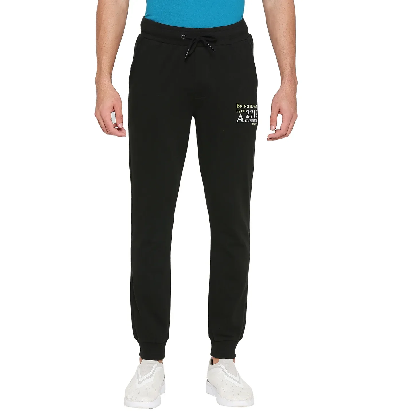 Black Regular Fit Men's Track Pants by Being Human Clothing