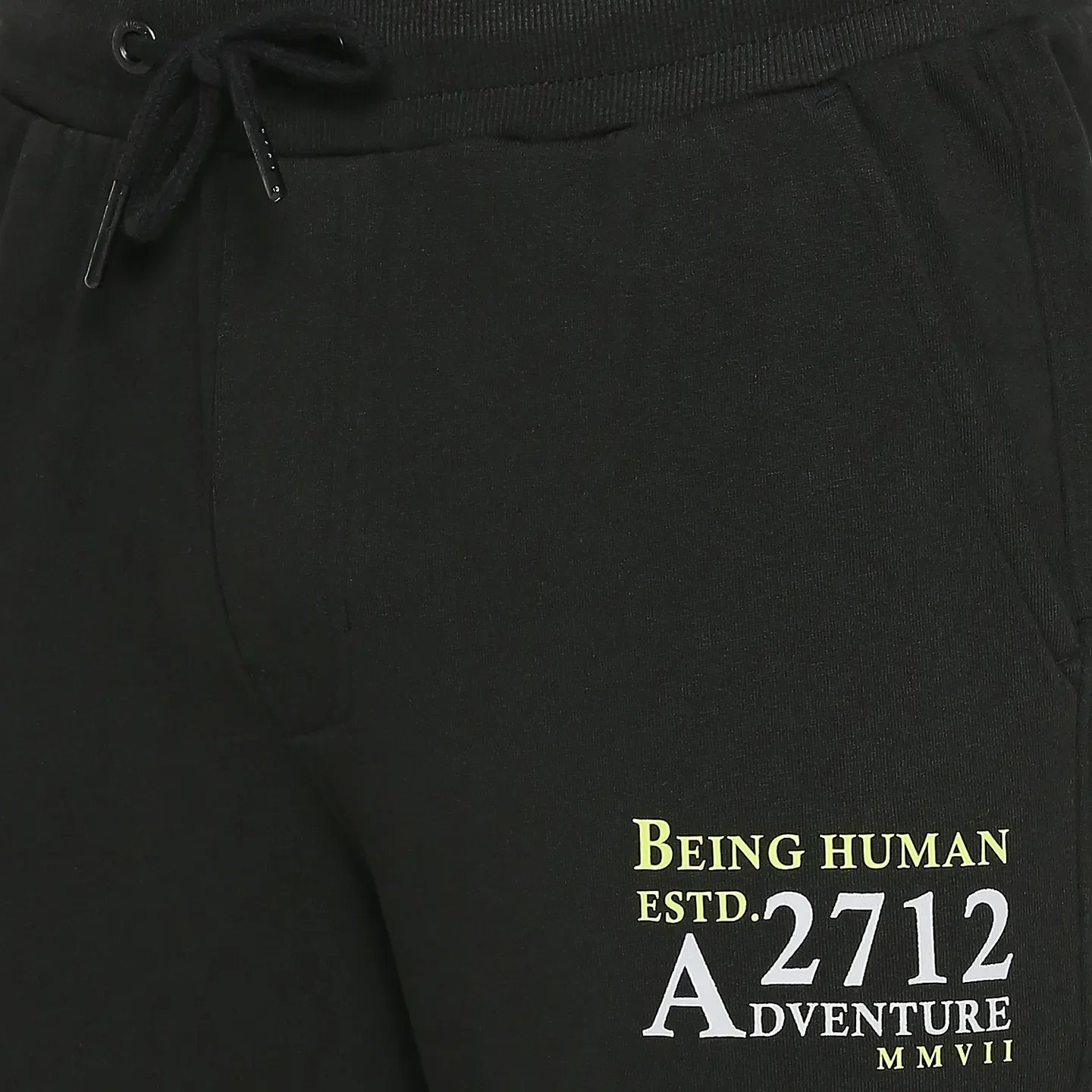 Black Regular Fit Men's Track Pants by Being Human Clothing - Image 5
