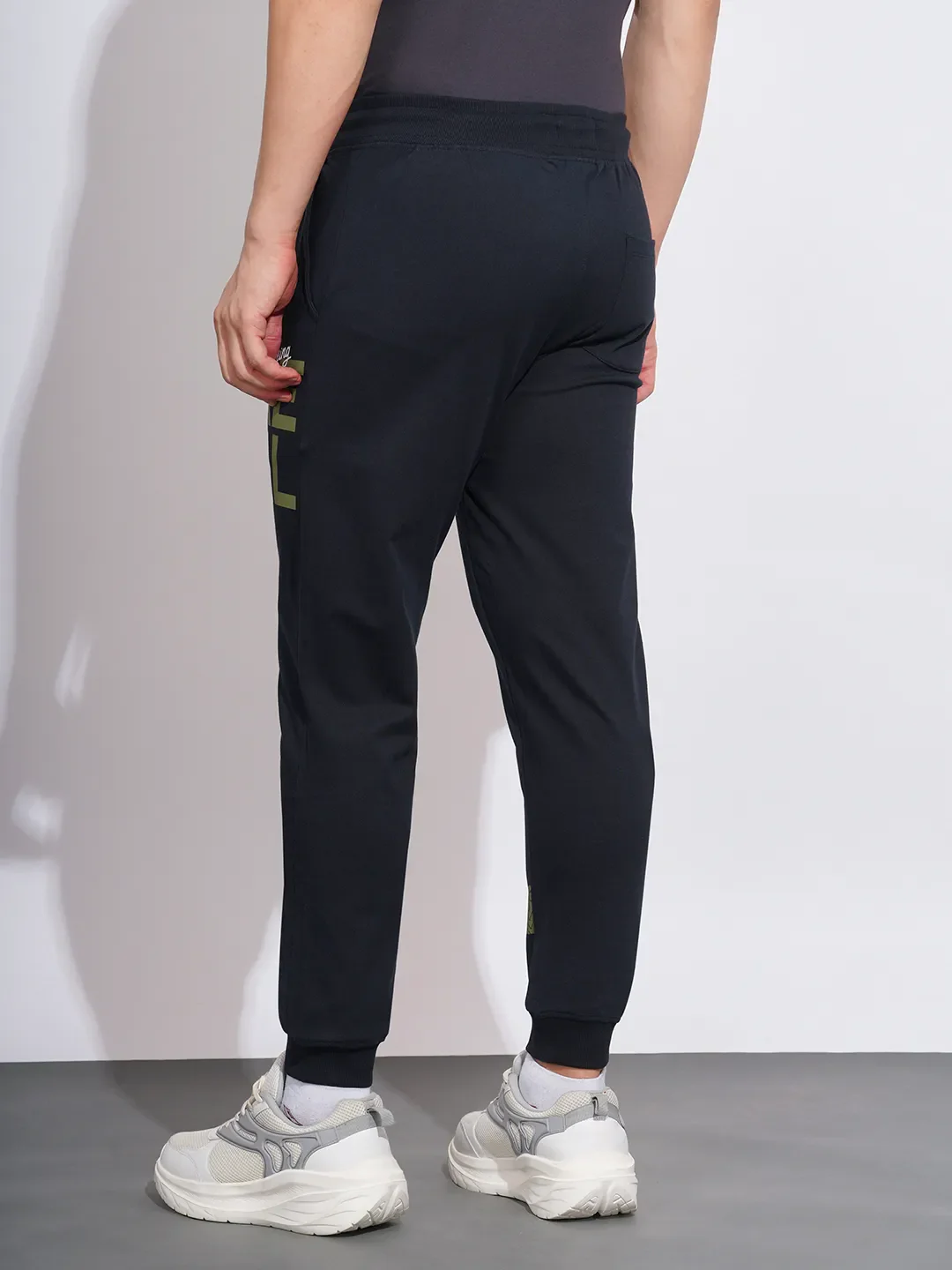 Black Regular Fit Men's Track Pants by Being Human Clothing - Image 3