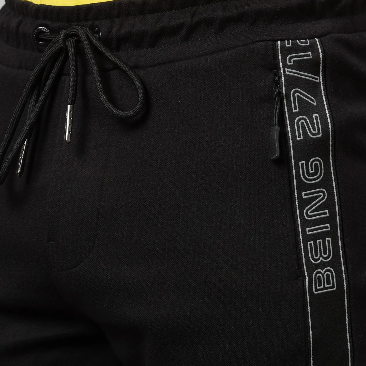 Black Regular Fit Men's Track Pants by Being Human Clothing - Image 5