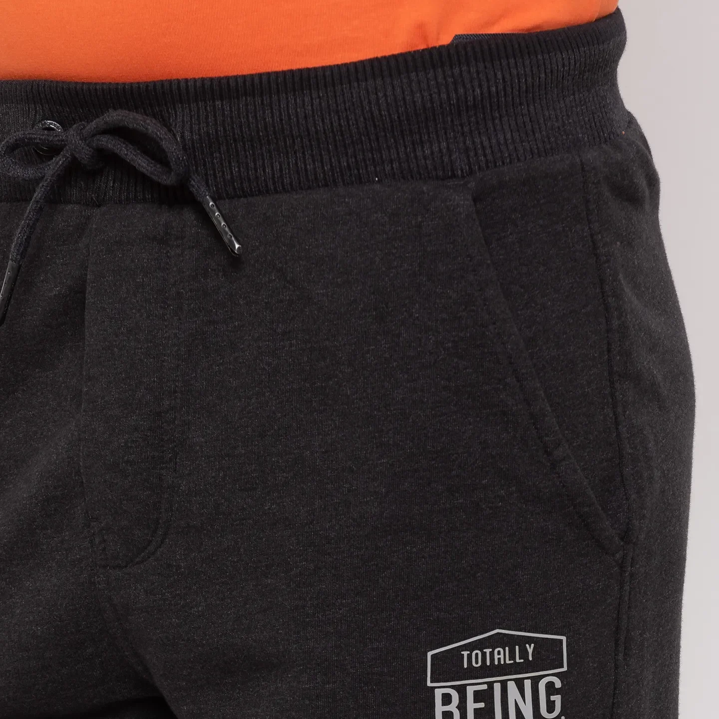 Black Regular Fit  Men's Track Pants by Being Human Clothing - Image 4