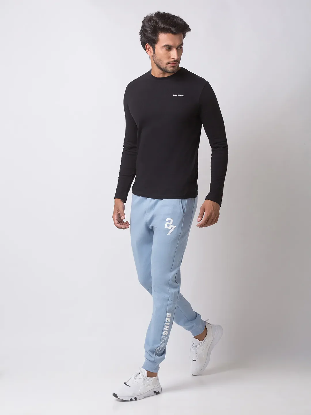 Blue Regular Fit Men's Track Pants by Being Human Clothing - Image 5