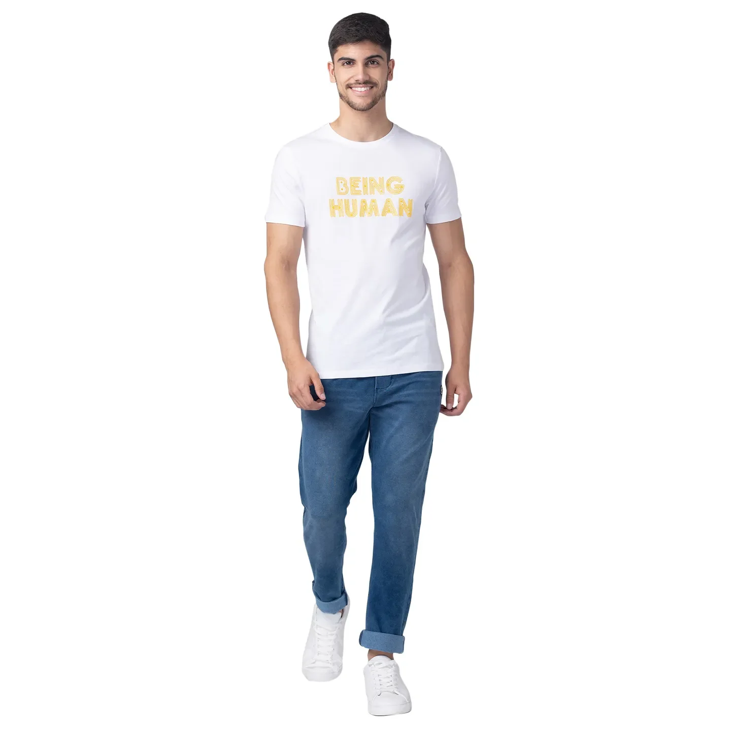 Blue Regular Fit Men's Track Pants by Being Human Clothing - Image 5