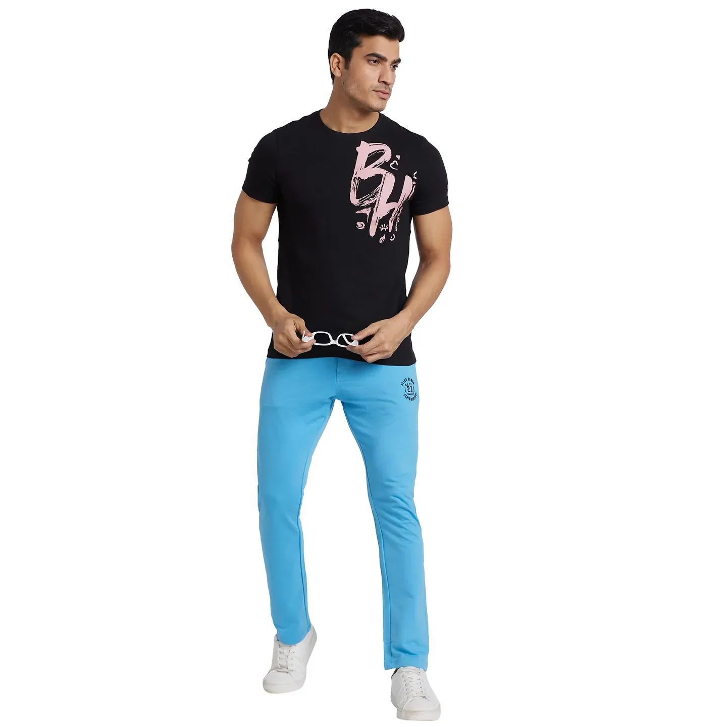 Blue Regular Fit Men's Track Pants by Being Human Clothing - Image 6
