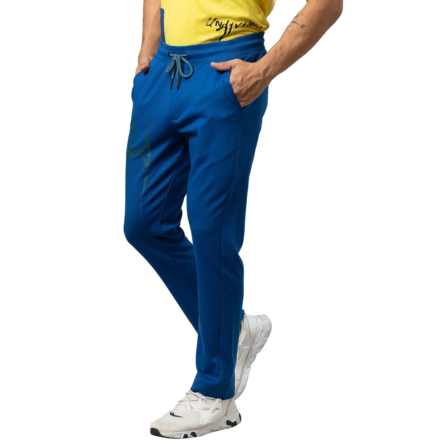 Blue Regular Fit Men's Track Pants by Being Human Clothing - Image 4