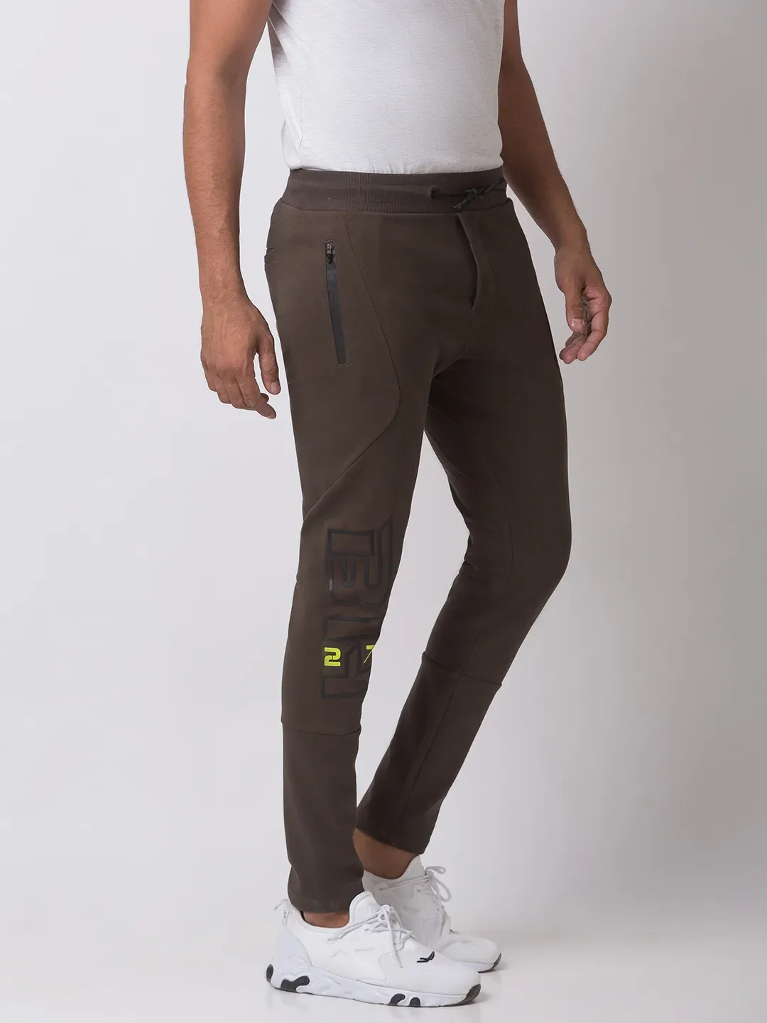 Green Regular Fit Men's Track Pants by Being Human Clothing - Image 2