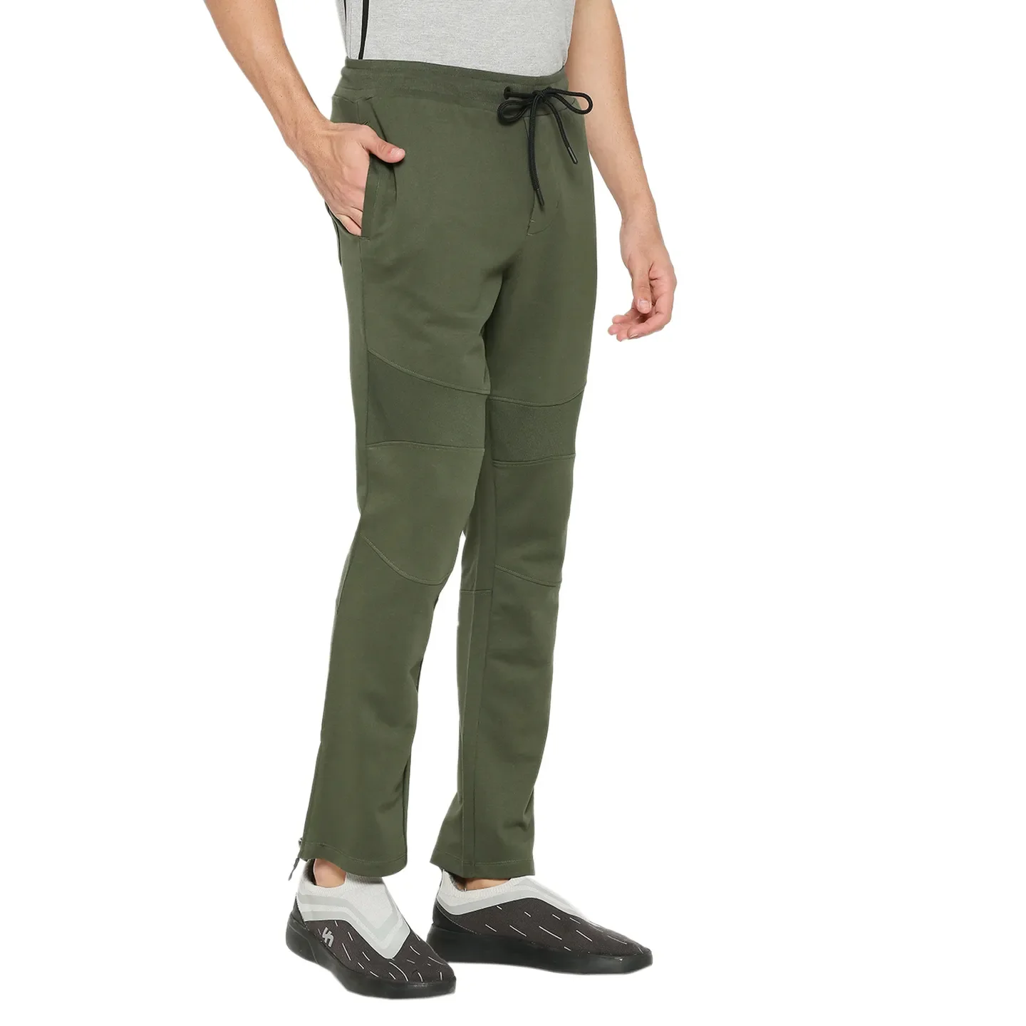 Forest Green Regular Fit Track Pants For Men By Being Human Clothing - Image 3