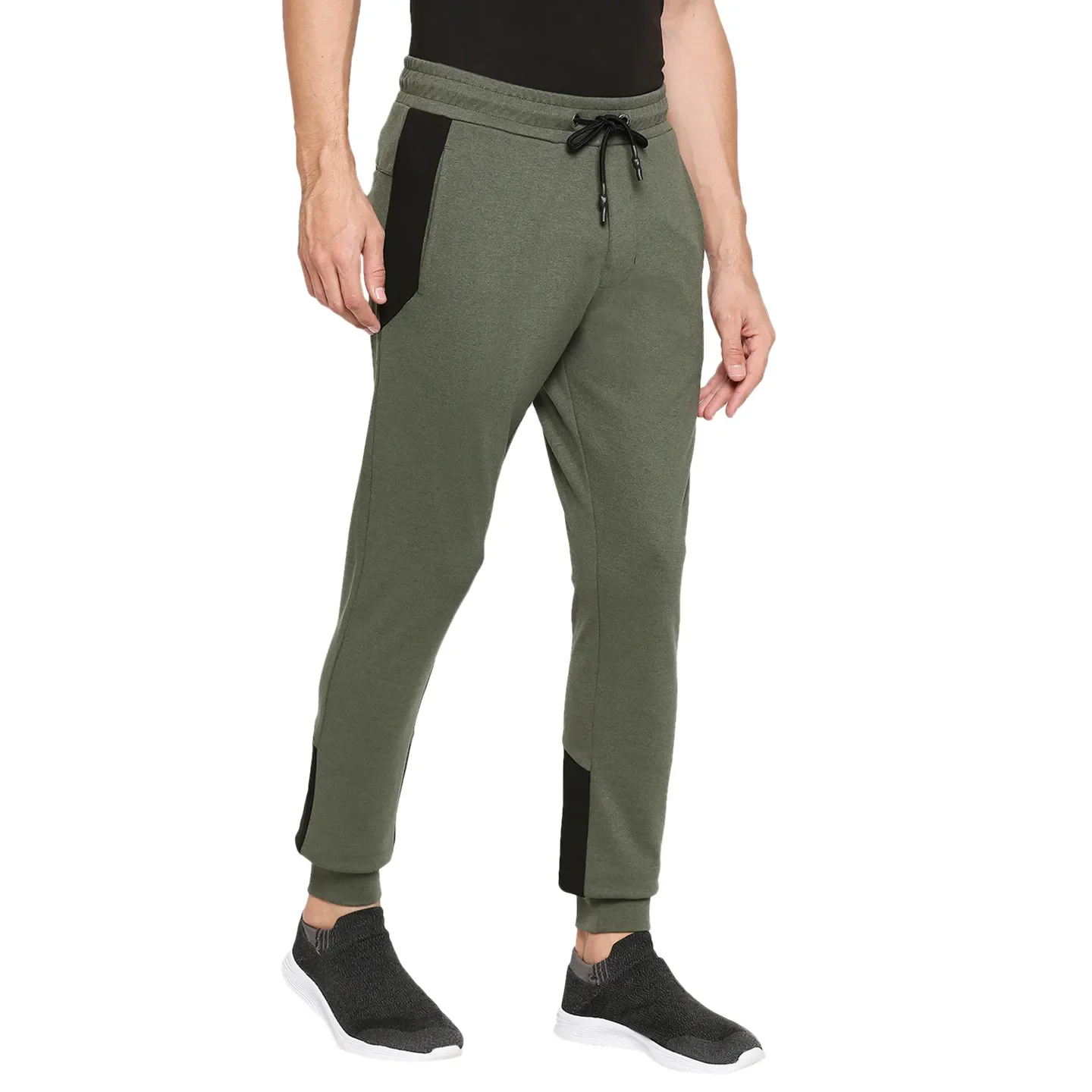 Green Regular Fit Men's Track Pants by Being Human Clothing - Image 3
