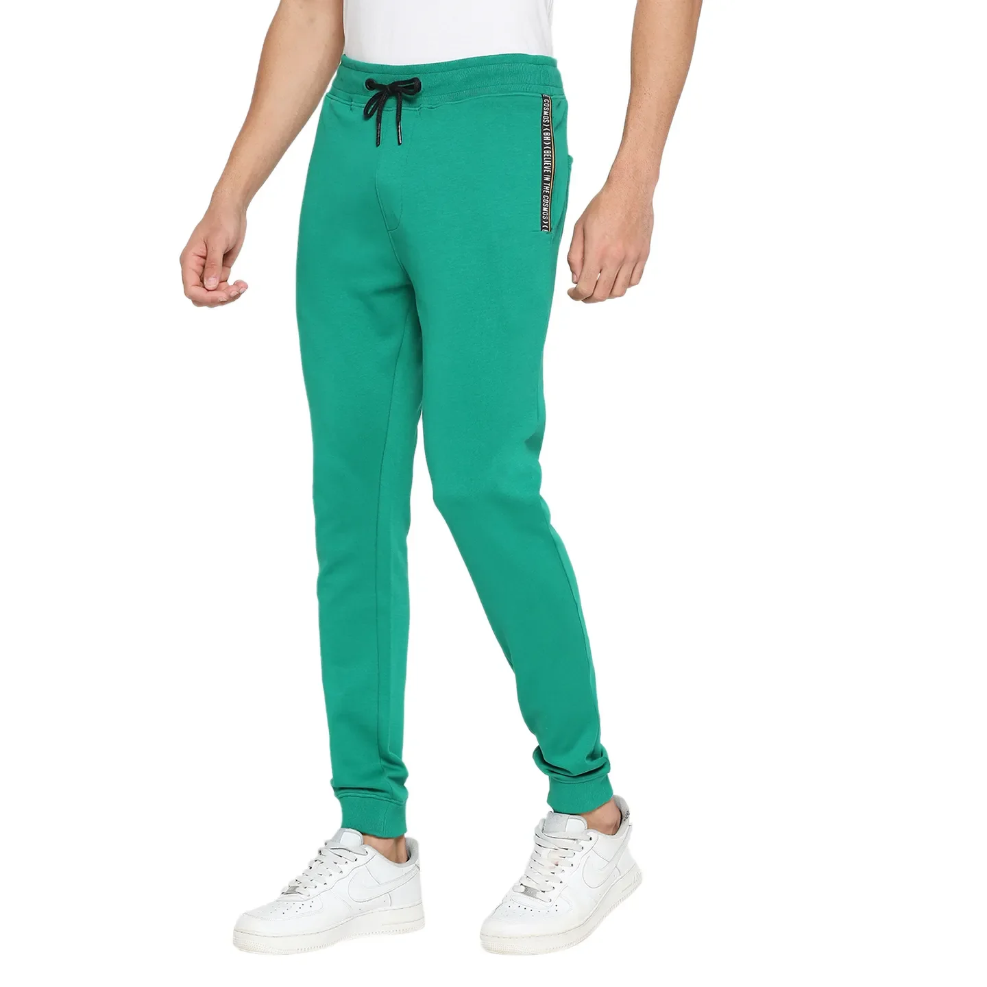 Green Regular Fit Track Pants For Men By Being Human Clothing - Image 2