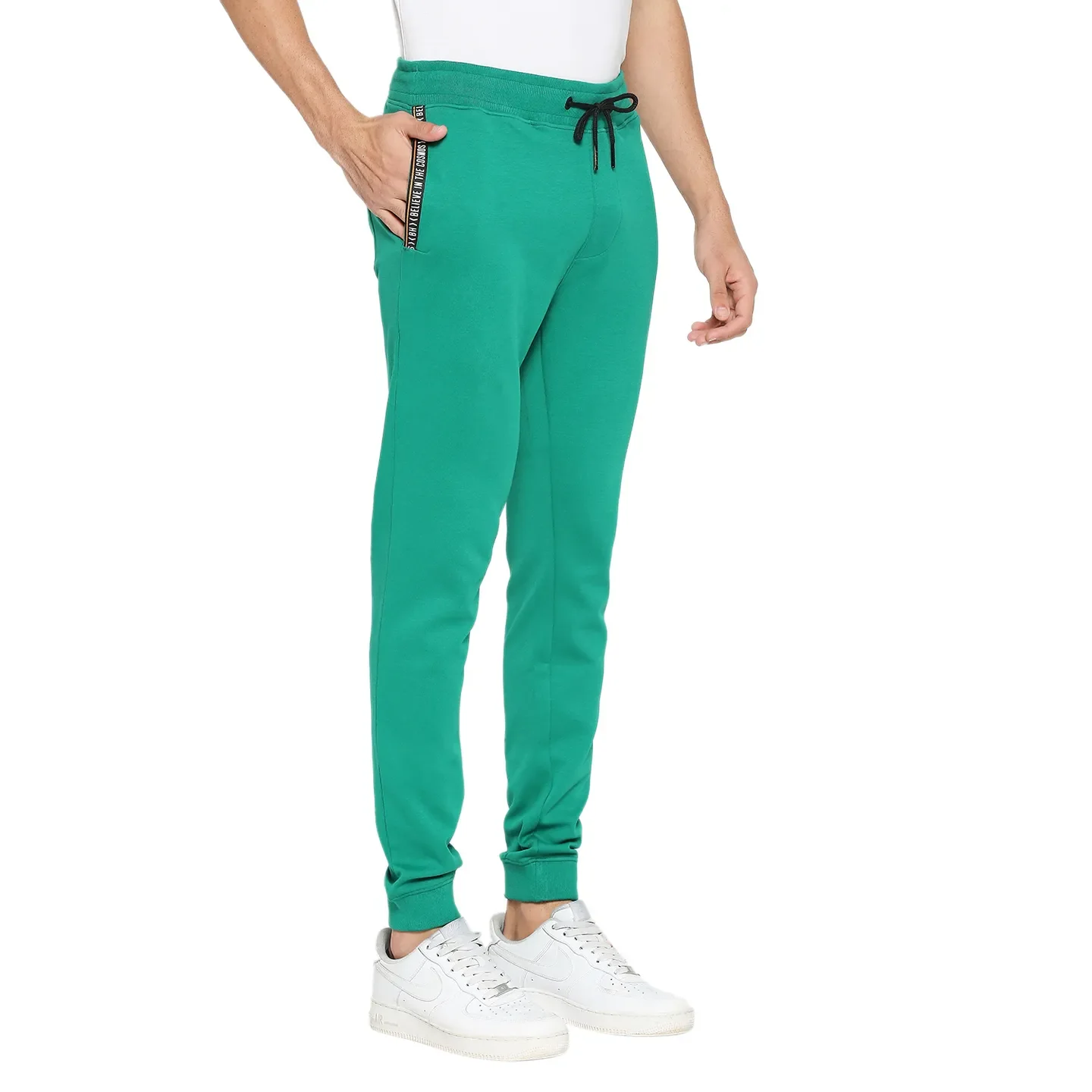 Green Regular Fit Track Pants For Men By Being Human Clothing - Image 3