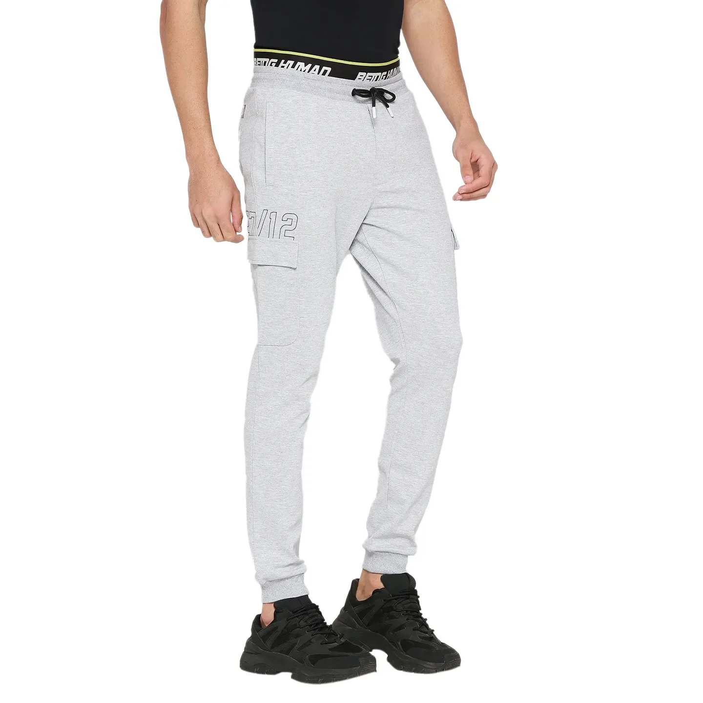 Grey Regular Fit Track Pants For Men By Being Human Clothing - Image 3
