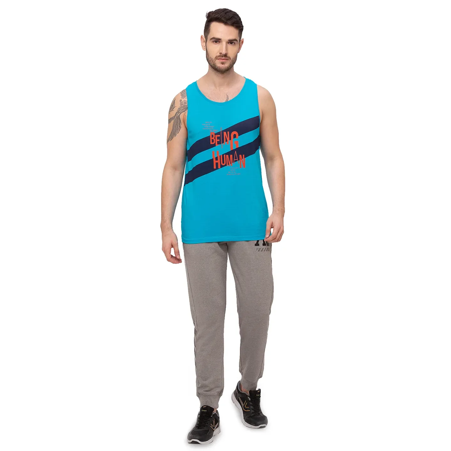 Grey Regular Fit Men's Track Pants by Being Human Clothing - Image 5
