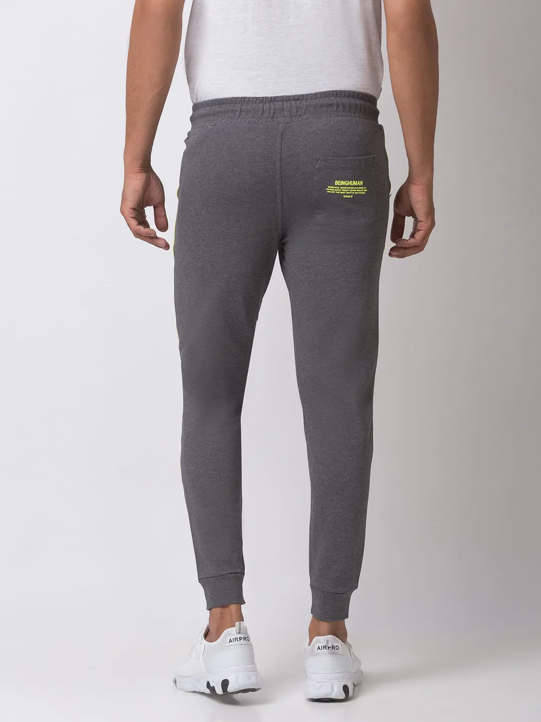 Grey Regular Fit Men's Track Pants by Being Human Clothing - Image 3