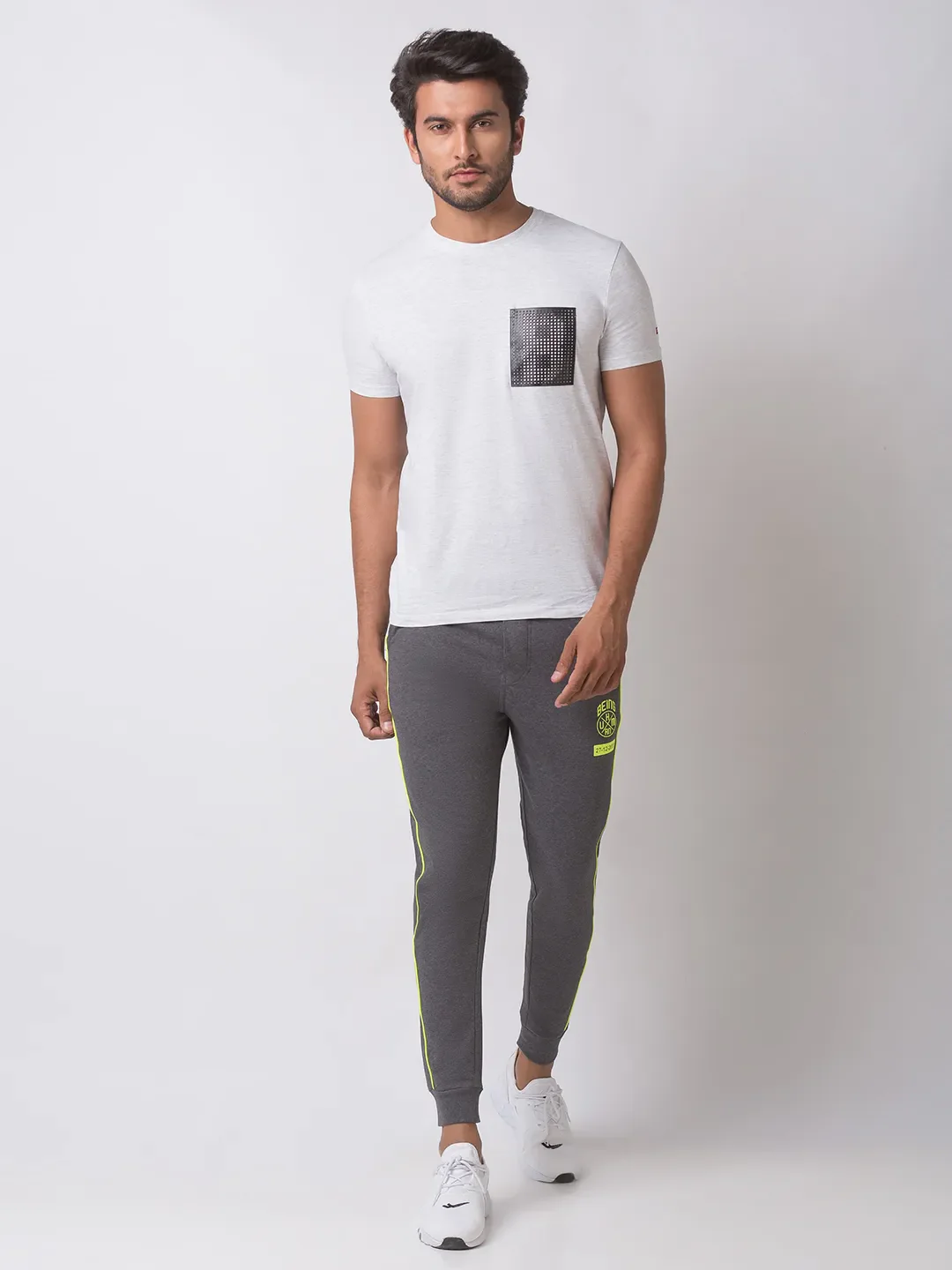Grey Regular Fit Men's Track Pants by Being Human Clothing - Image 5