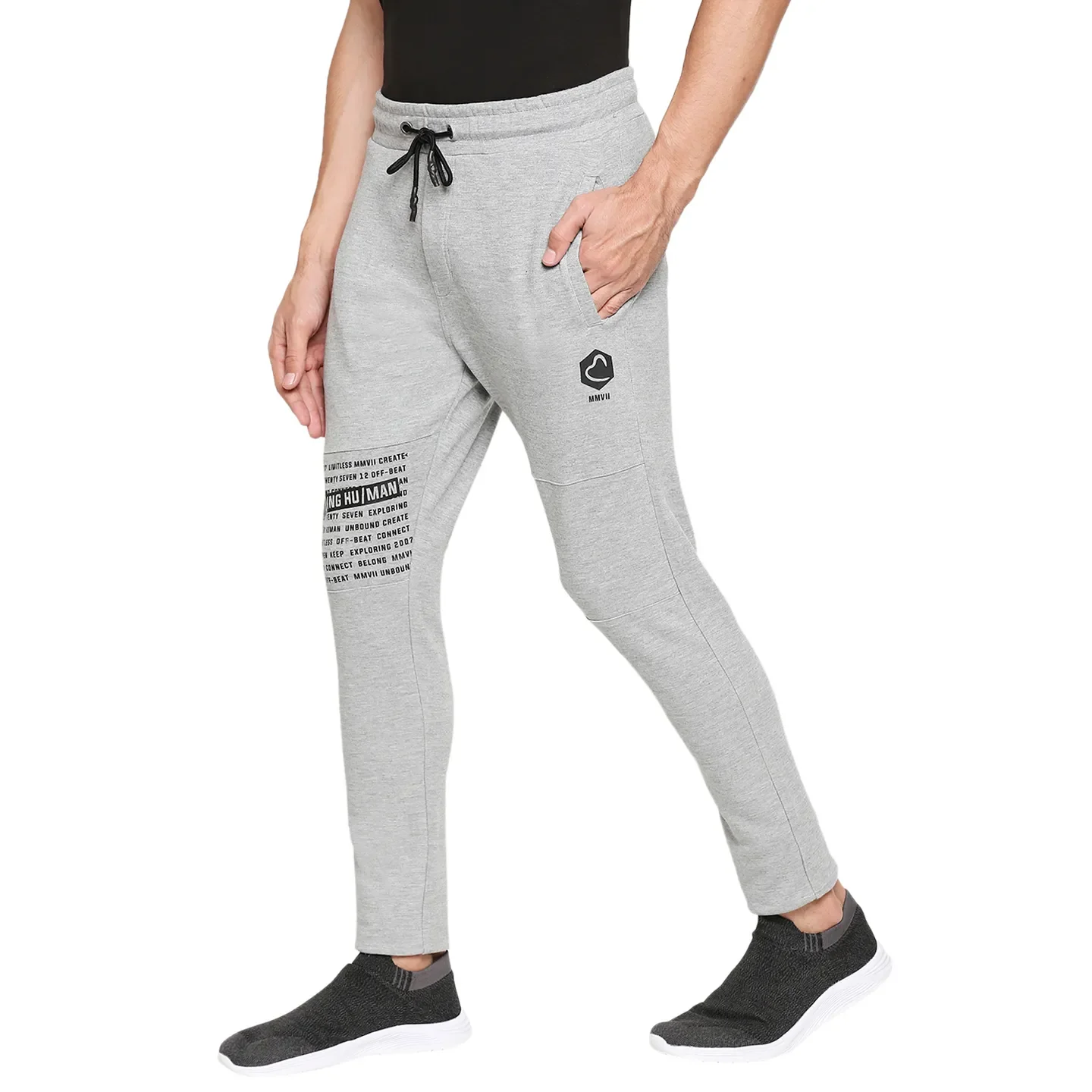 Grey Regular Fit Men's Track Pants by Being Human Clothing - Image 2