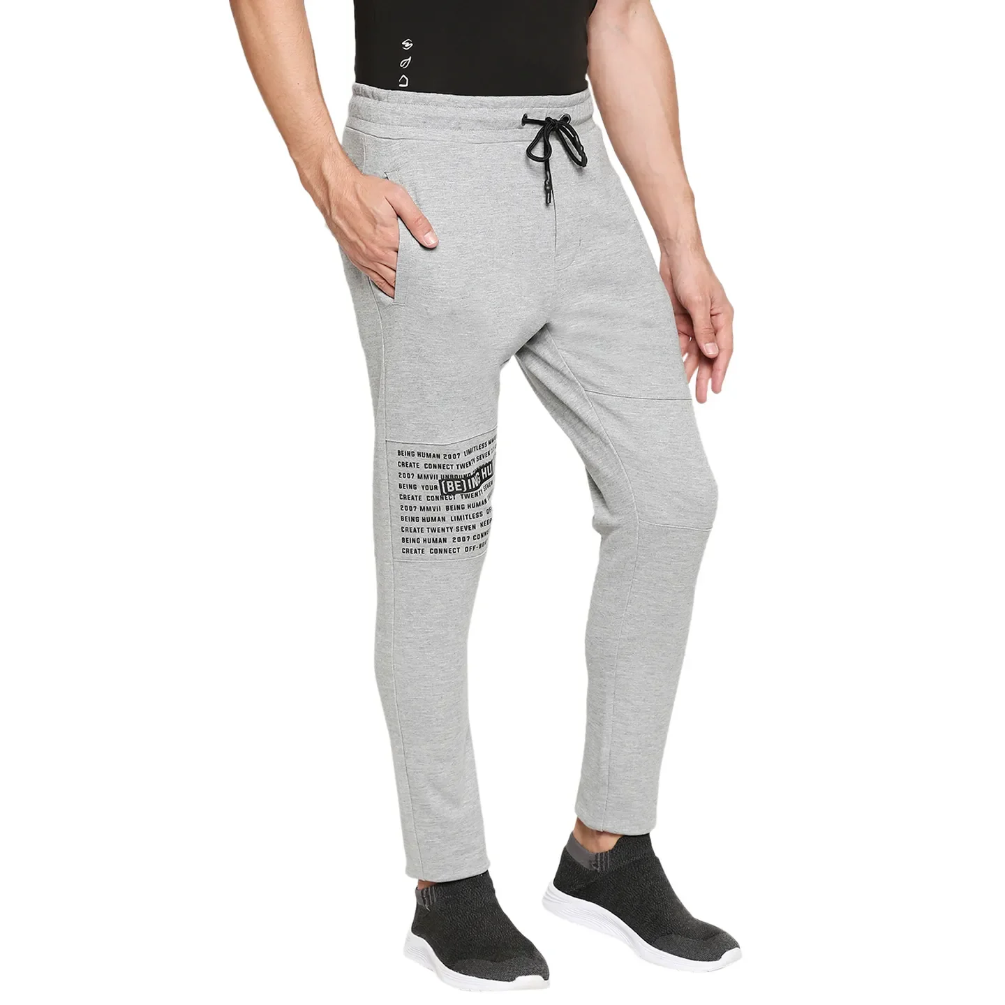 Grey Regular Fit Men's Track Pants by Being Human Clothing - Image 3