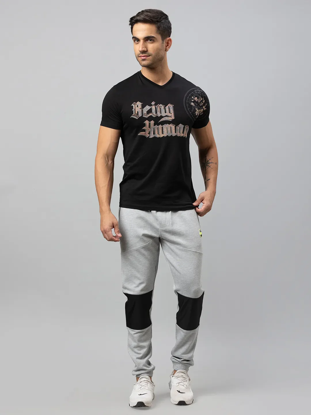 Grey Regular Fit Men's Track Pants by Being Human Clothing - Image 2