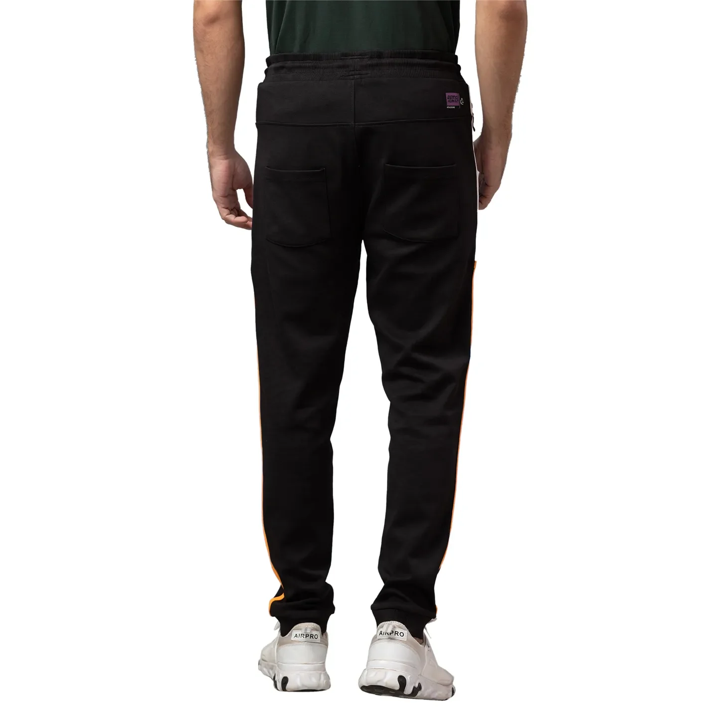 Black Regular Fit Men's Track Pants by Being Human Clothing - Image 3
