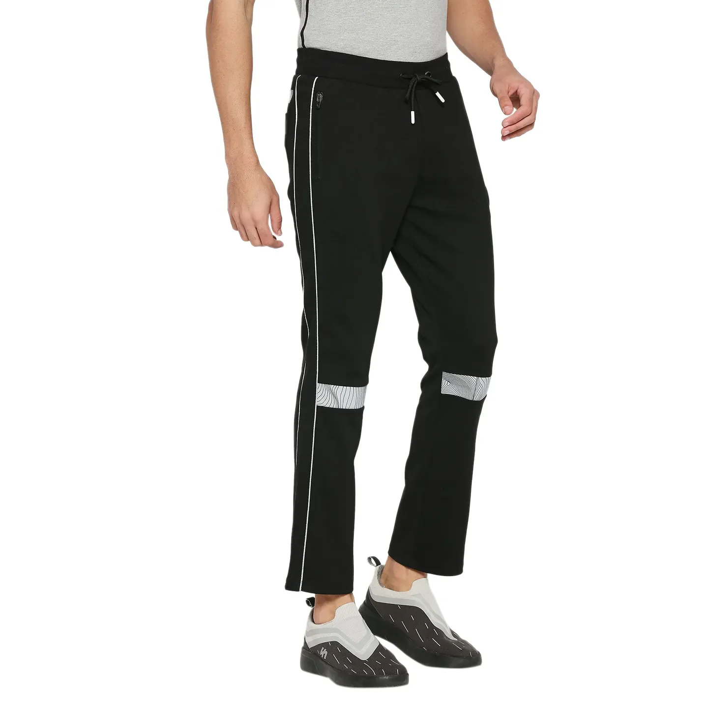 Jet Black Regular Fit Track Pants For Men By Being Human Clothing - Image 3