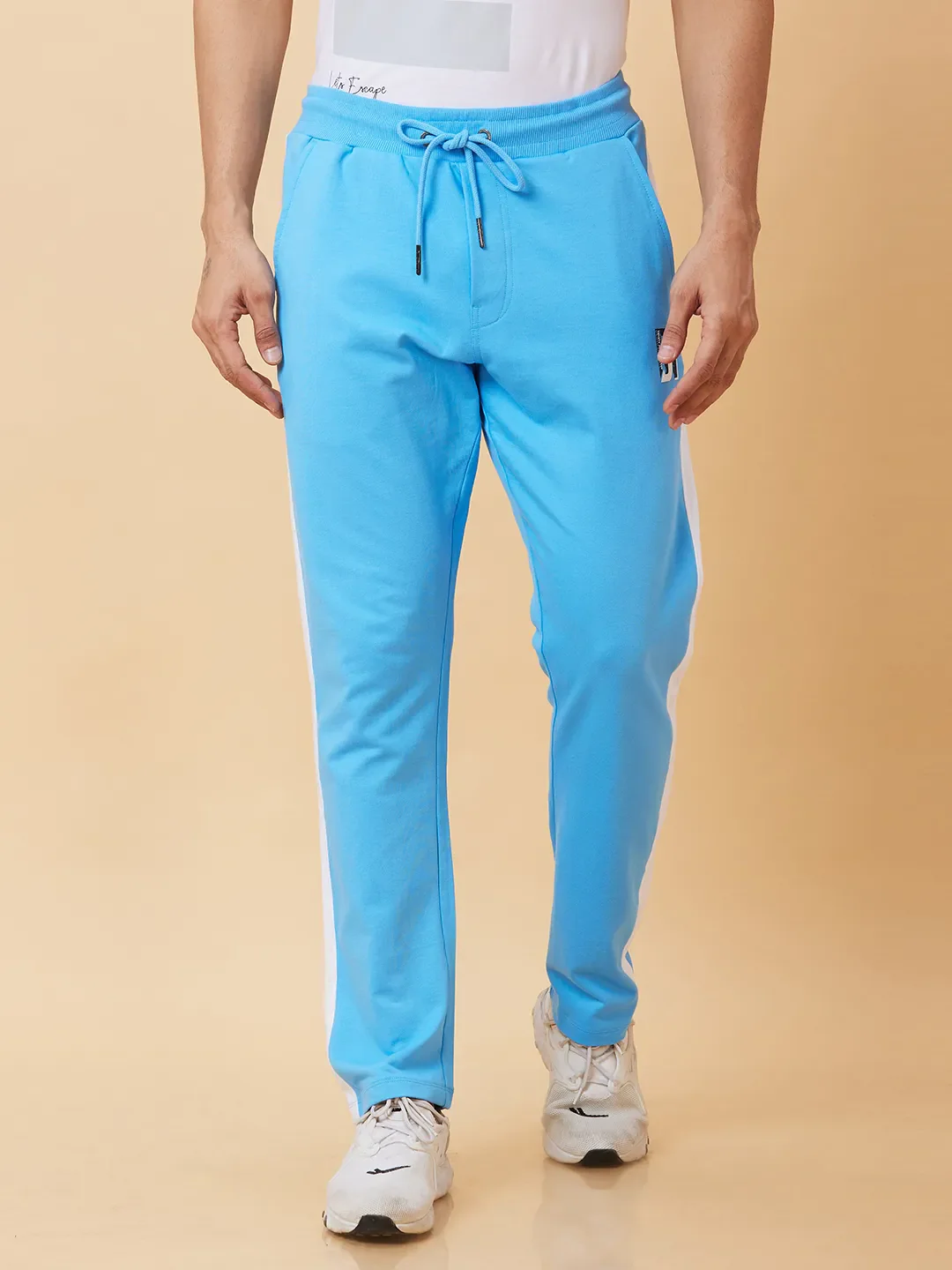 Blue Regular Fit Track Pants For Men By Being Human Clothing
