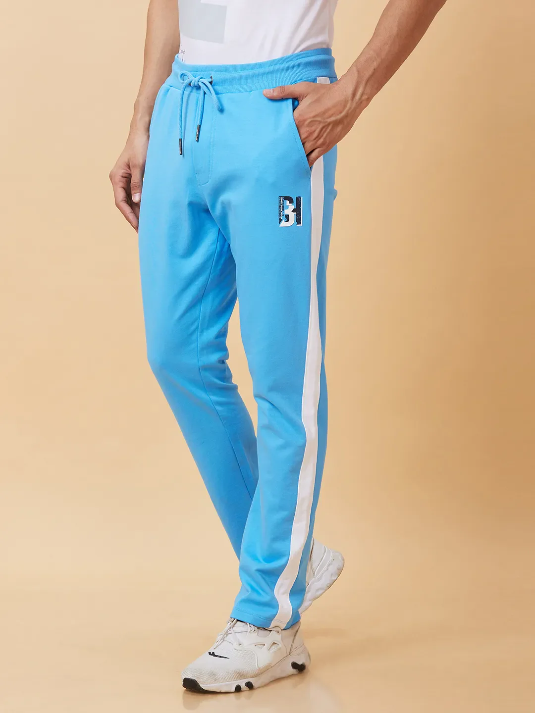 Blue Regular Fit Track Pants For Men By Being Human Clothing - Image 2
