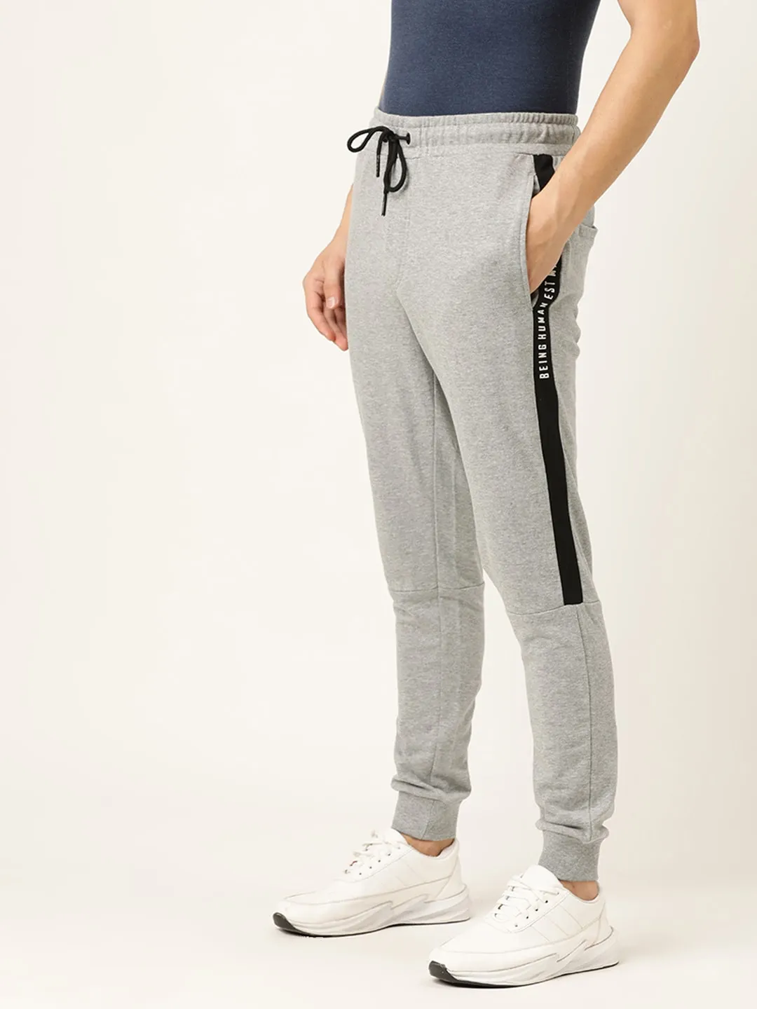 Grey Regular Fit Men's Track Pants by Being Human Clothing - Image 2