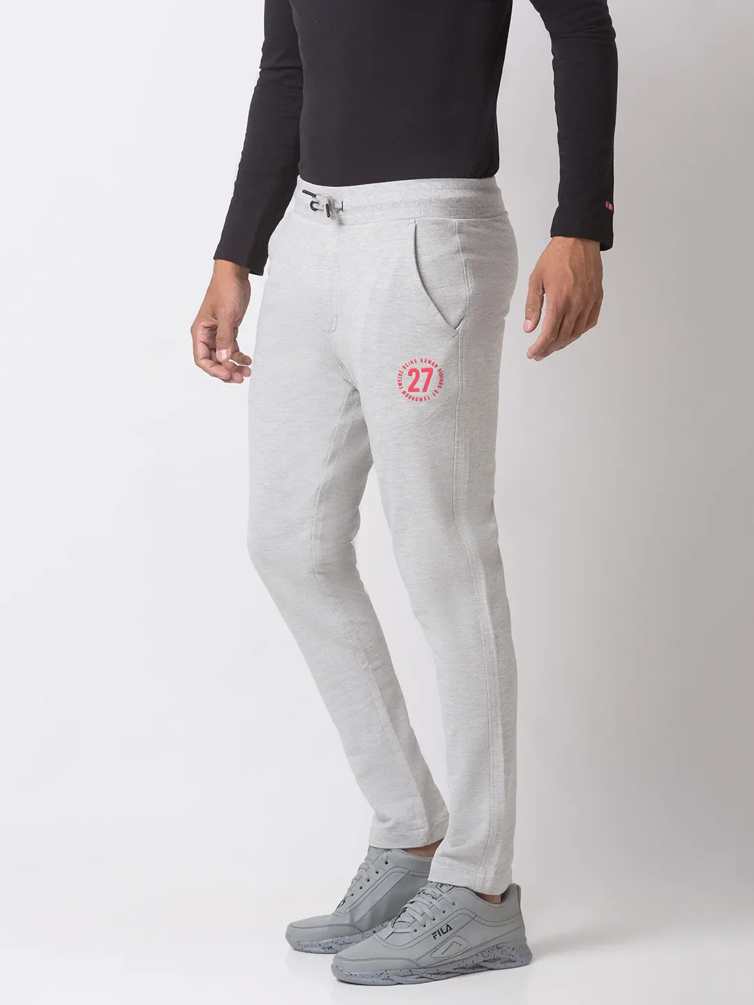 Grey Regular Fit Men's Track Pants by Being Human Clothing - Image 2