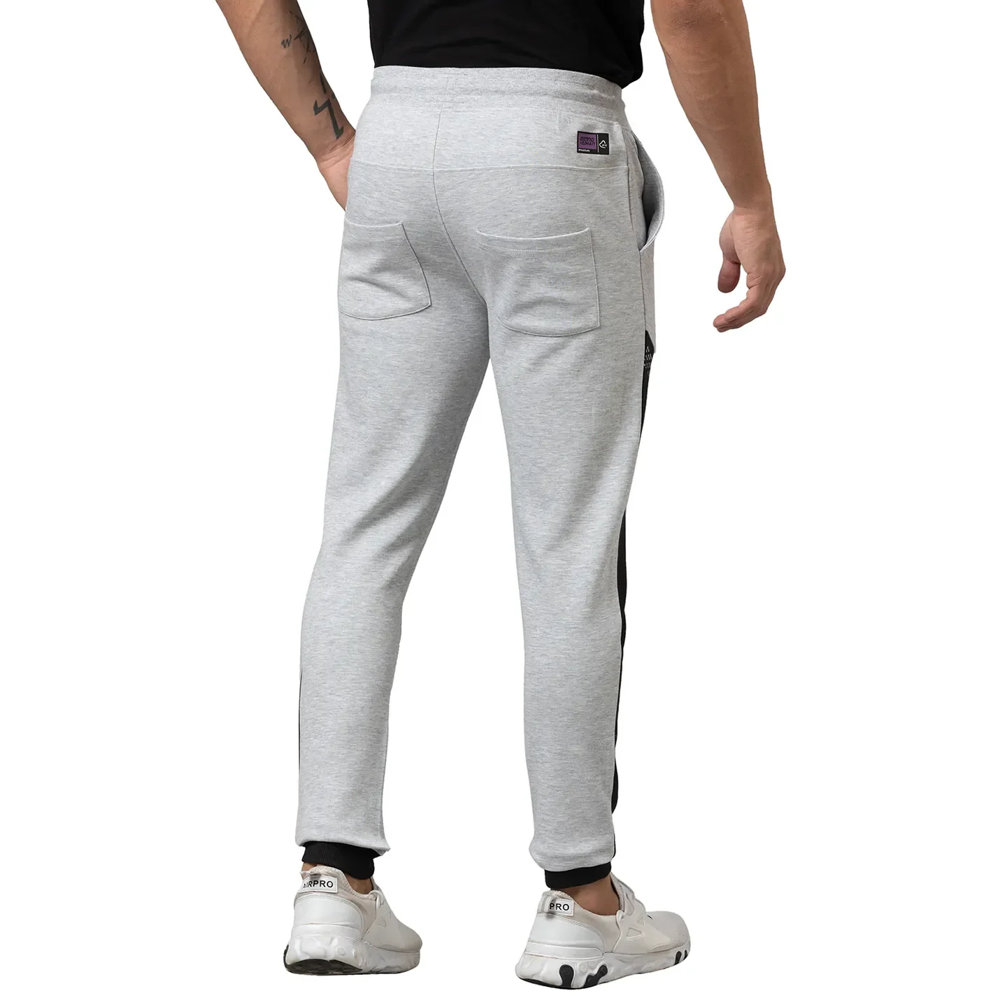 Grey Regular Fit Track Pants For Men By Being Human Clothing - Image 3