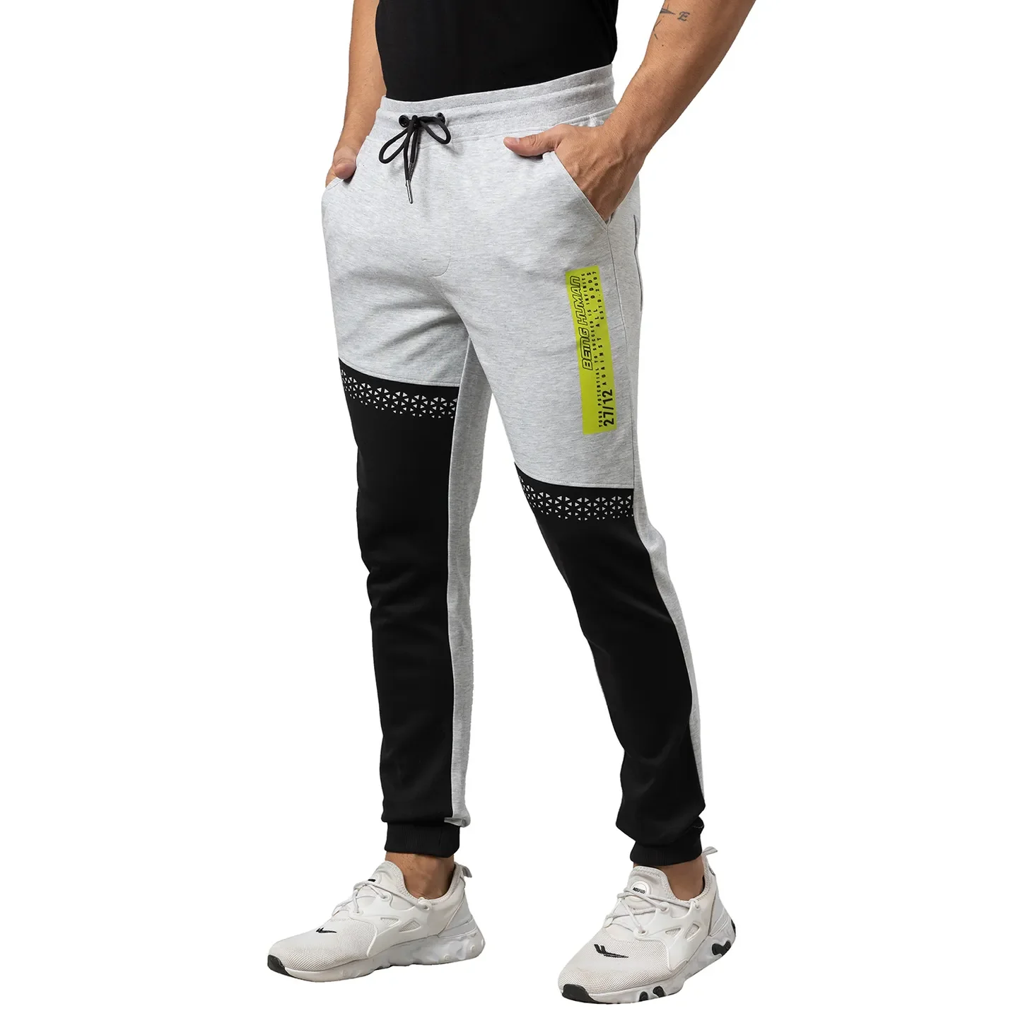 Grey Regular Fit Track Pants For Men By Being Human Clothing - Image 4
