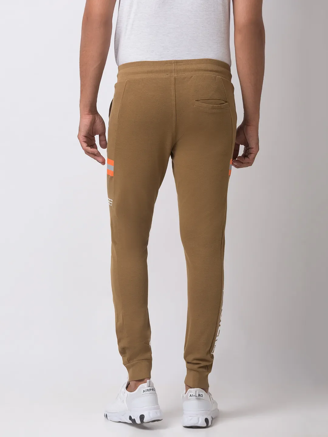 Brown Regular Fit Men's Track Pants by Being Human Clothing - Image 4