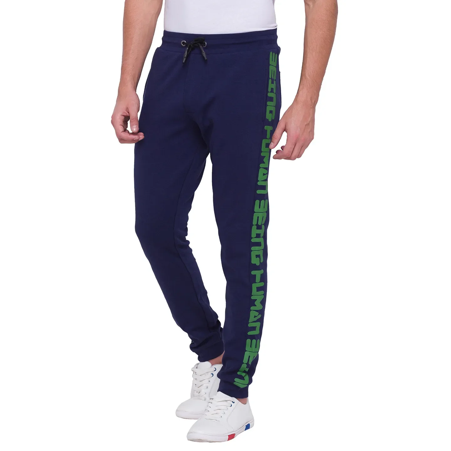 Navy Regular Fit Track Pants For Men By Being Human Clothing - Image 3