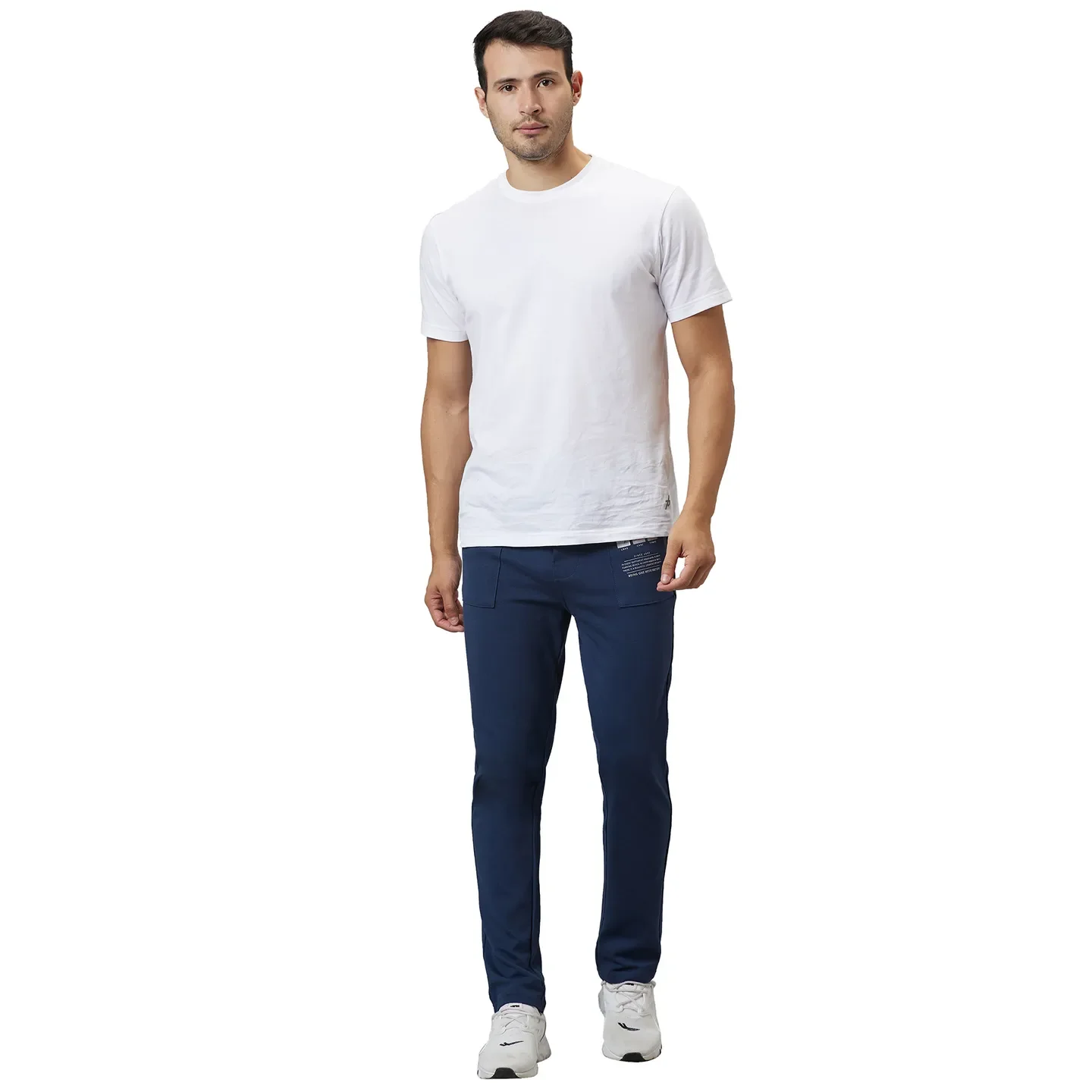 Navy Regular Fit Track Pants For Men By Being Human Clothing - Image 2