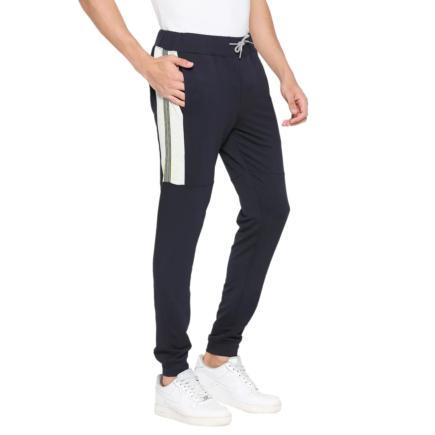 Navy Regular Fit Track Pants For Men By Being Human Clothing - Image 3