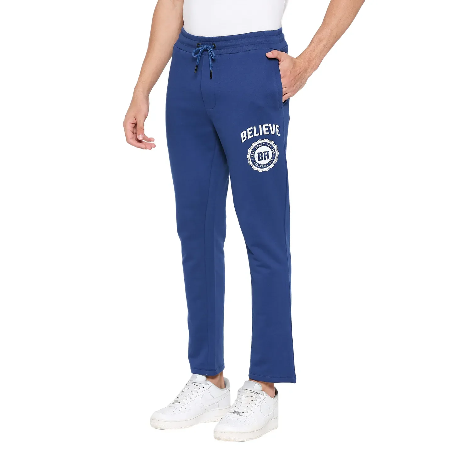 Navy Regular Fit Track Pants For Men By Being Human Clothing - Image 2