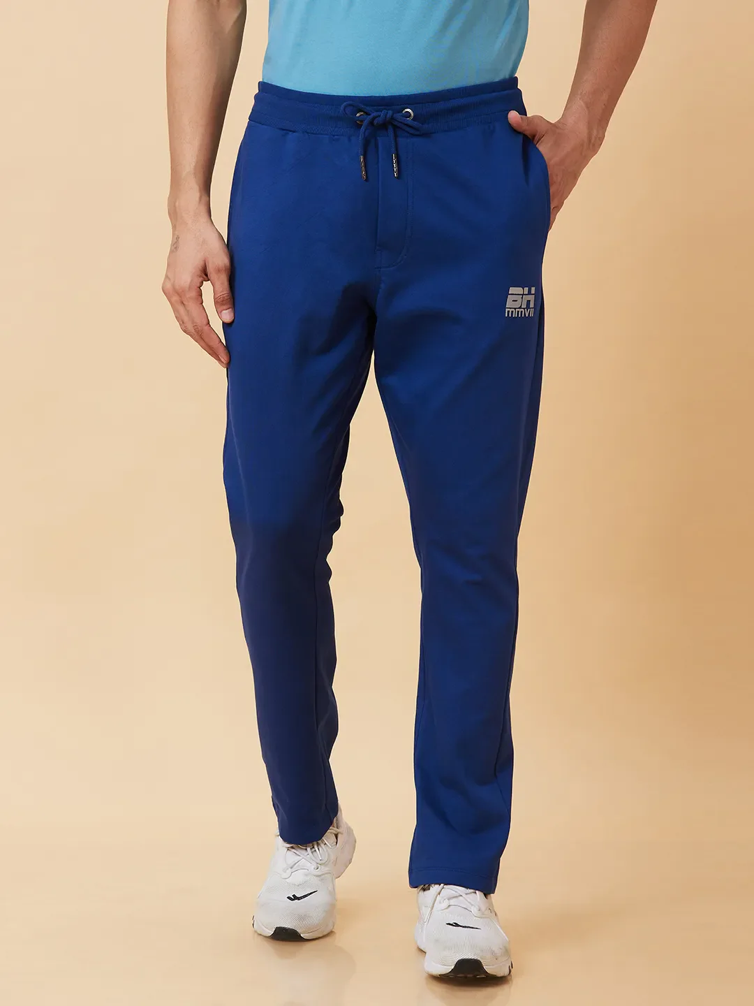 Blue Regular Fit Men's Track Pants by Being Human Clothing - Image 6