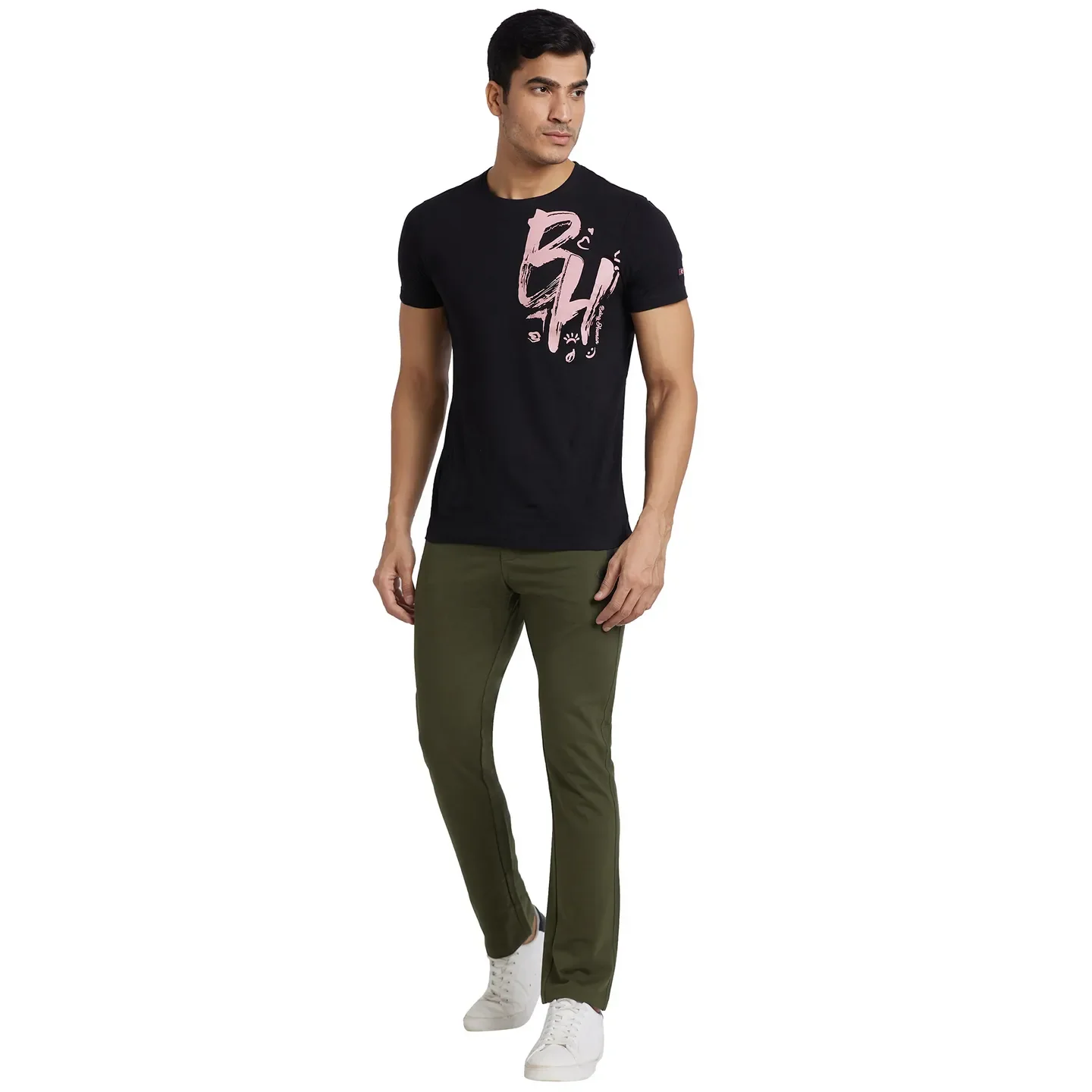 Olive Regular Fit Men's Track Pants by Being Human Clothing - Image 5