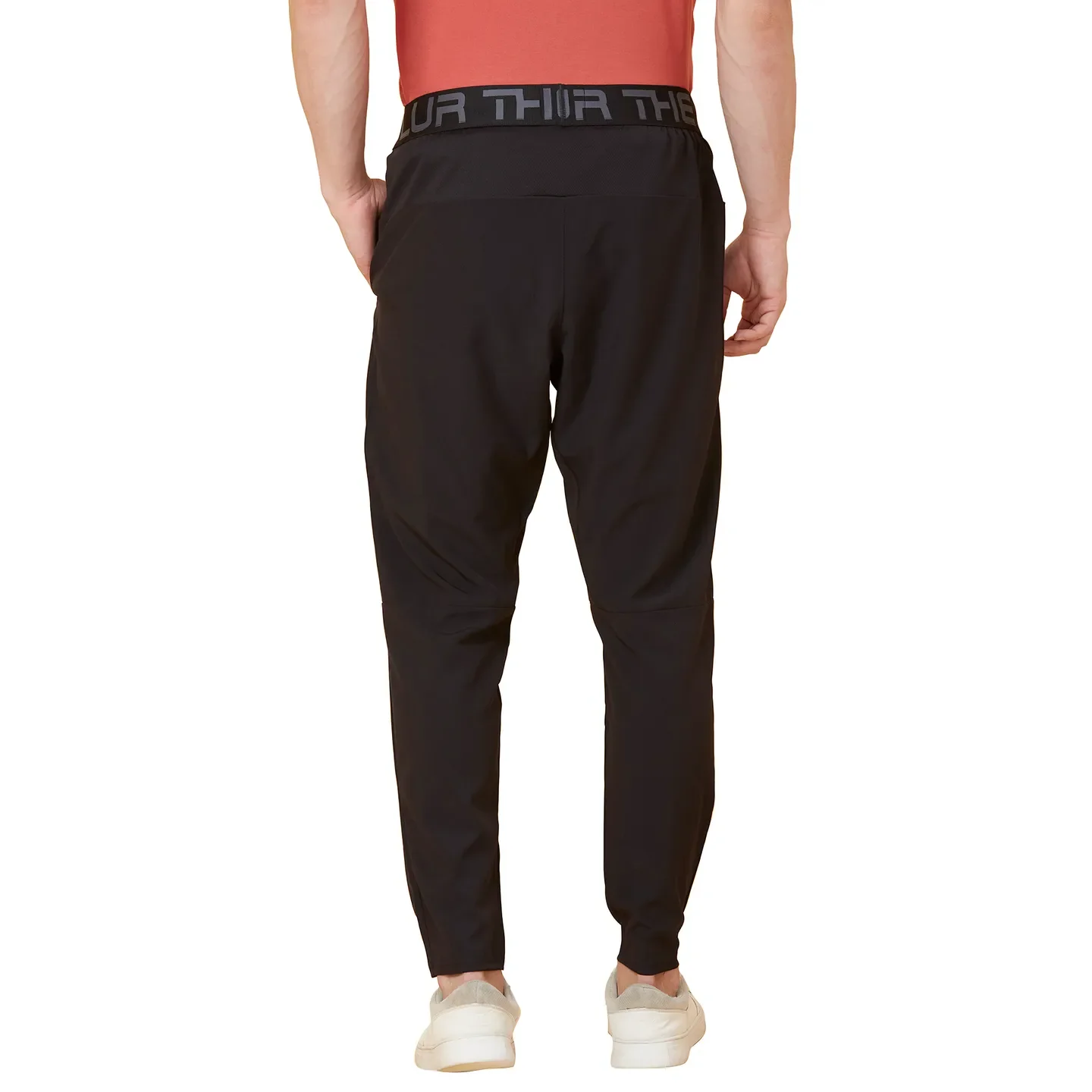 Black Regular Fit Track Pants For Men By Being Human Clothing - Image 3
