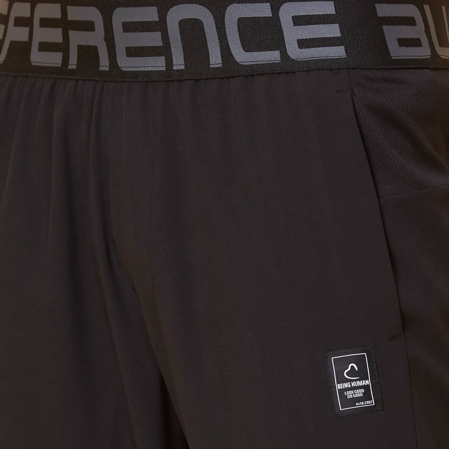 Black Regular Fit Track Pants For Men By Being Human Clothing - Image 5